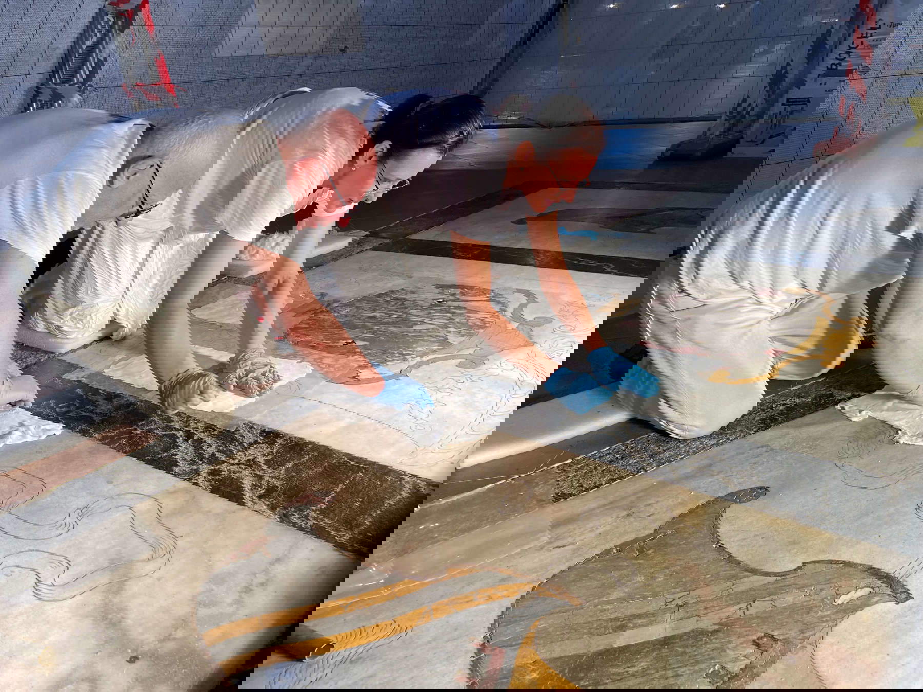 La restauration de la tombe de Buonarroti La restauration de la tombe de Buonarroti