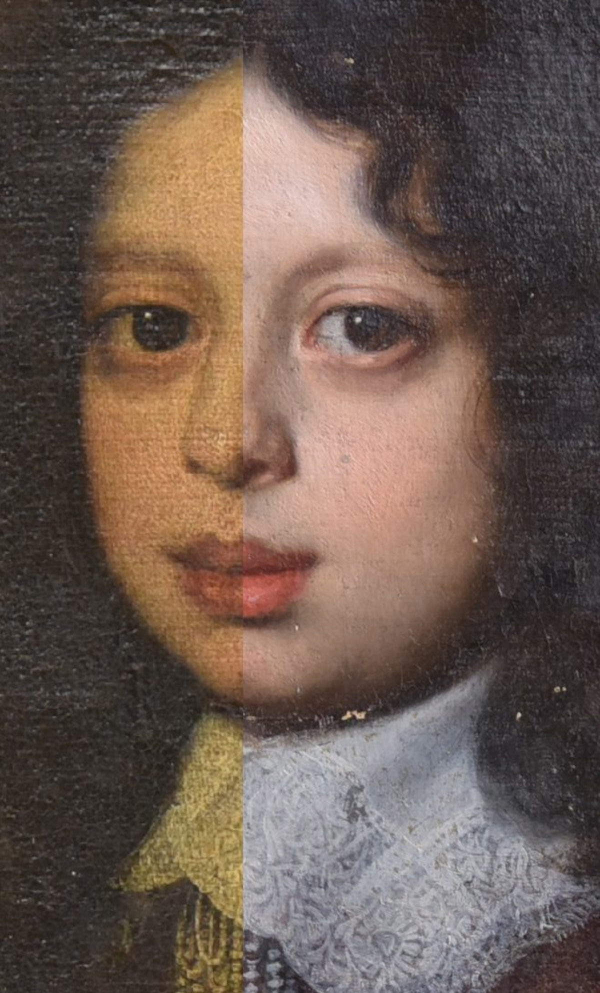 avant et après le décapage. Photo : Fondation Phoebus