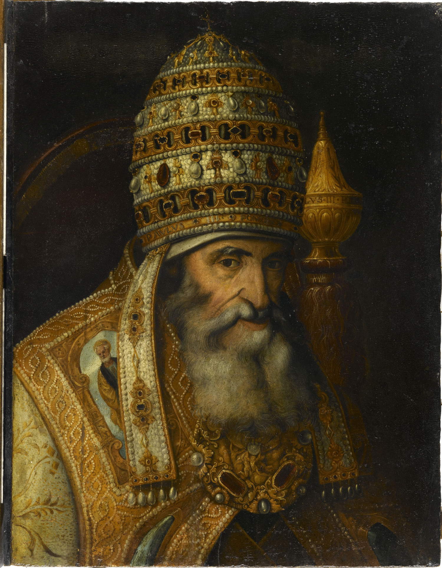Jacopino del Conte, Ritratto di Papa Paolo III (XVI secolo; olio su tavola, 66,5 x 50,5 cm; Ajaccio, Palais Fesch, Mus&eacute;e des Beaux-Arts) &copy; RMN-G&eacute;rard Blot