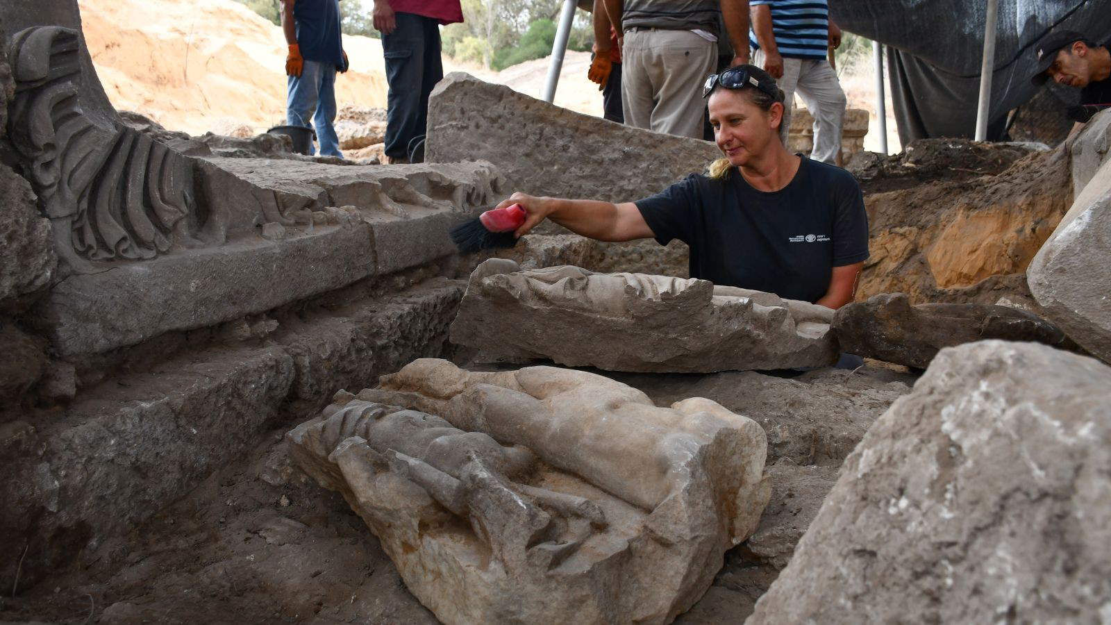 Israel, rare Roman sarcophagus with drinking contest between Hercules and Dionysus discovered