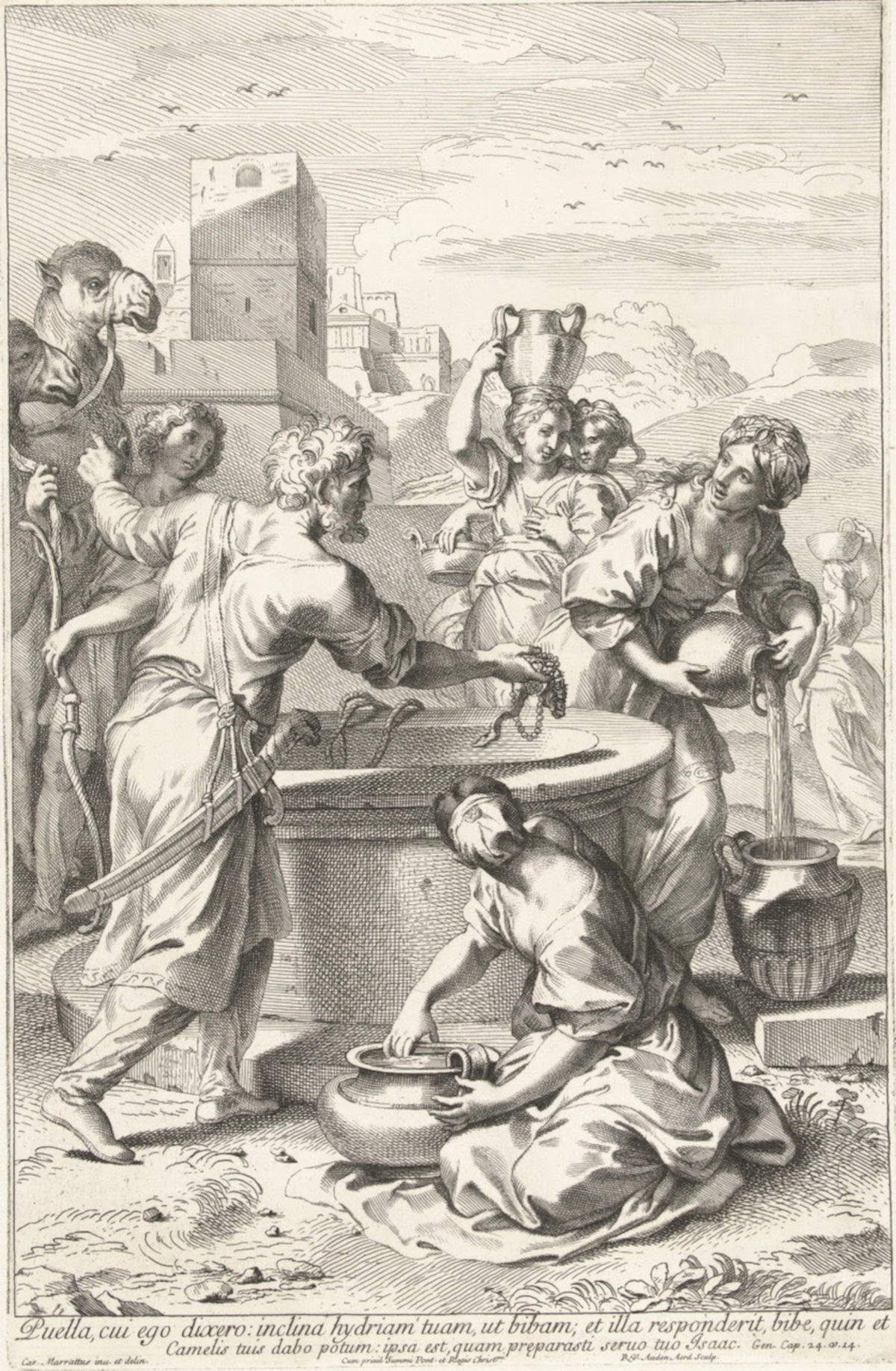 Robert van Audenaerde, Rebecca, sur un dessin de Carlo Maratti (Fermo, Biblioteca Civica