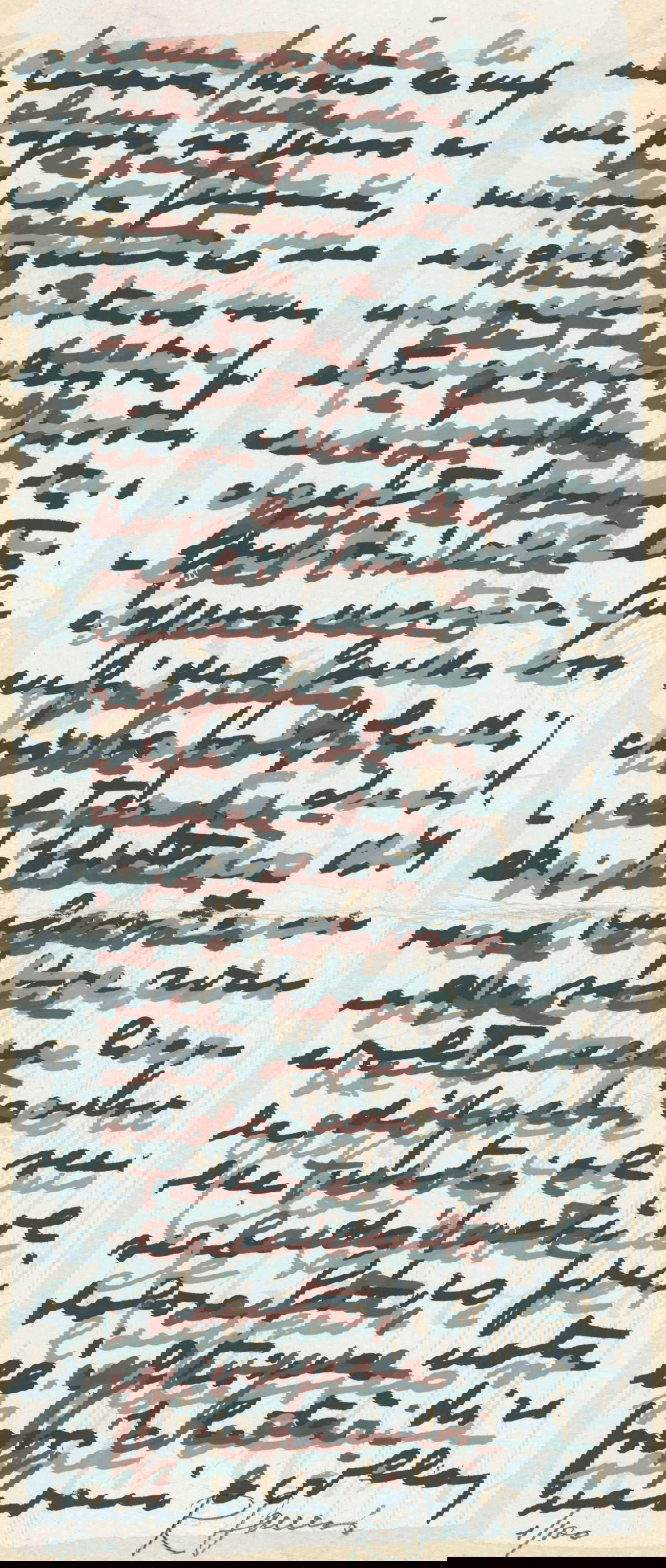 Roberto Sanesi, Sin título (c. 1979; serigrafía, 497 x 343 mm; Florencia, Biblioteca nazionale centrale di Firenze, Fondo Pignotti) Roberto Sanesi, Sin título (c. 1979; serigrafía, 497 x 343 mm; Florencia, Biblioteca nazionale centrale di Firenze, Fondo Pignotti)