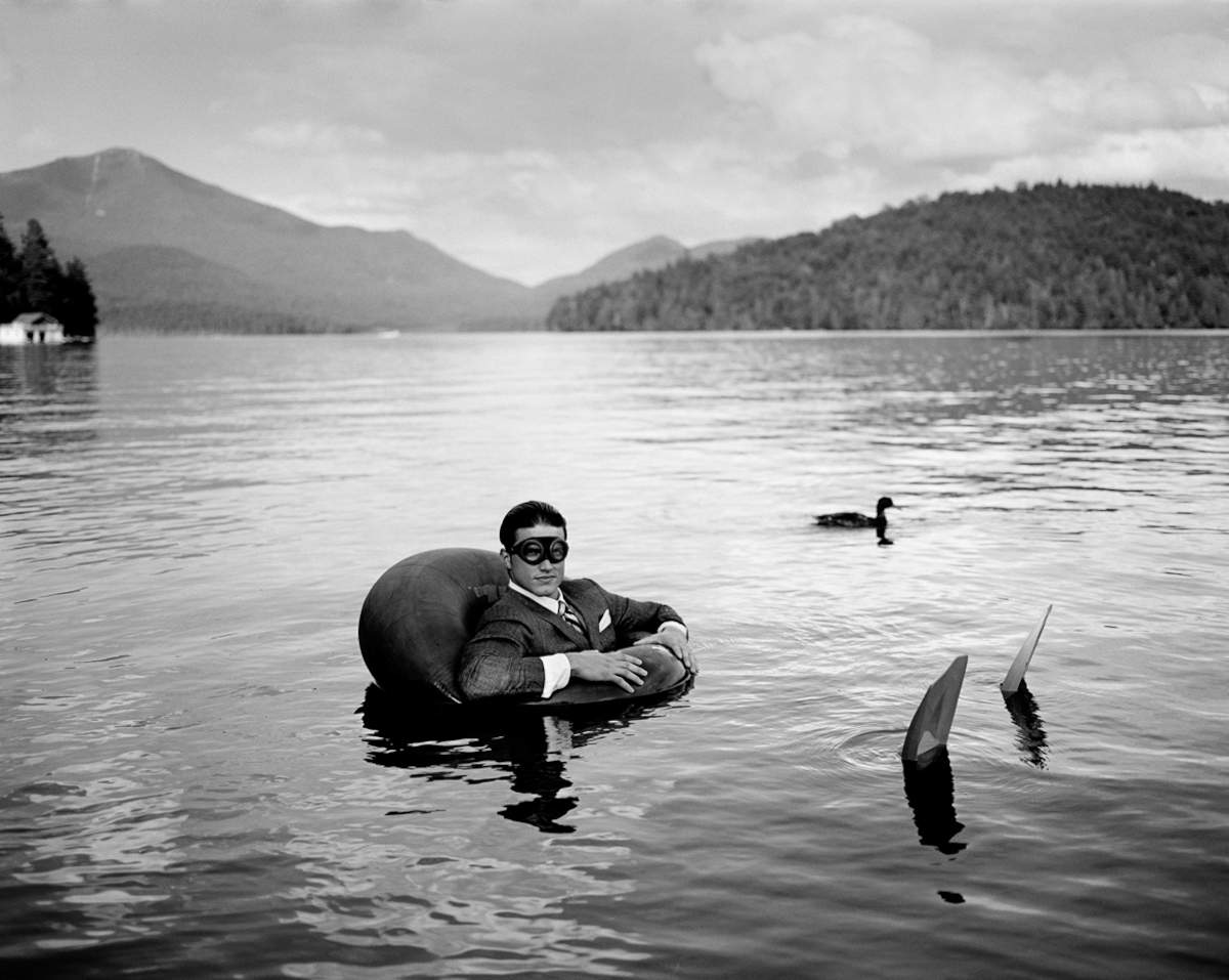James in Inner Tube with Duck, Lake Placid, New York, 2006 &copy; Rodney Smith