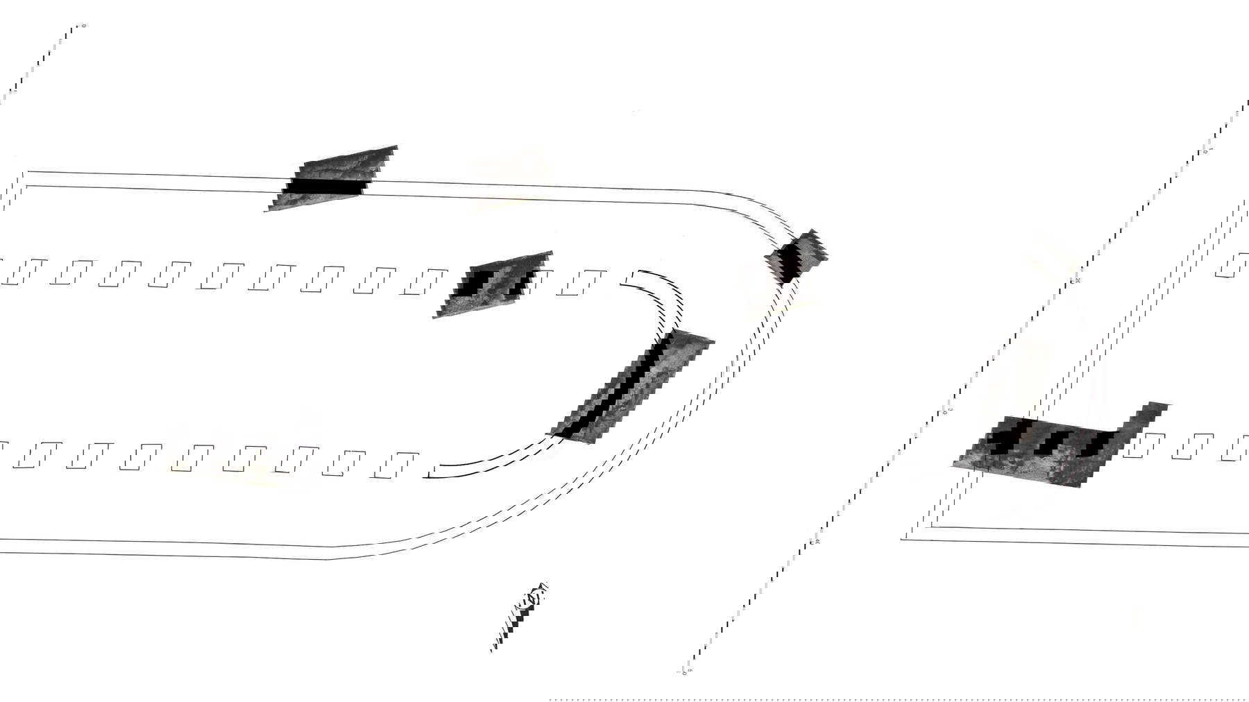 Plano de la nueva iglesia con los ensayos realizados. Foto: Lucrezia Spera