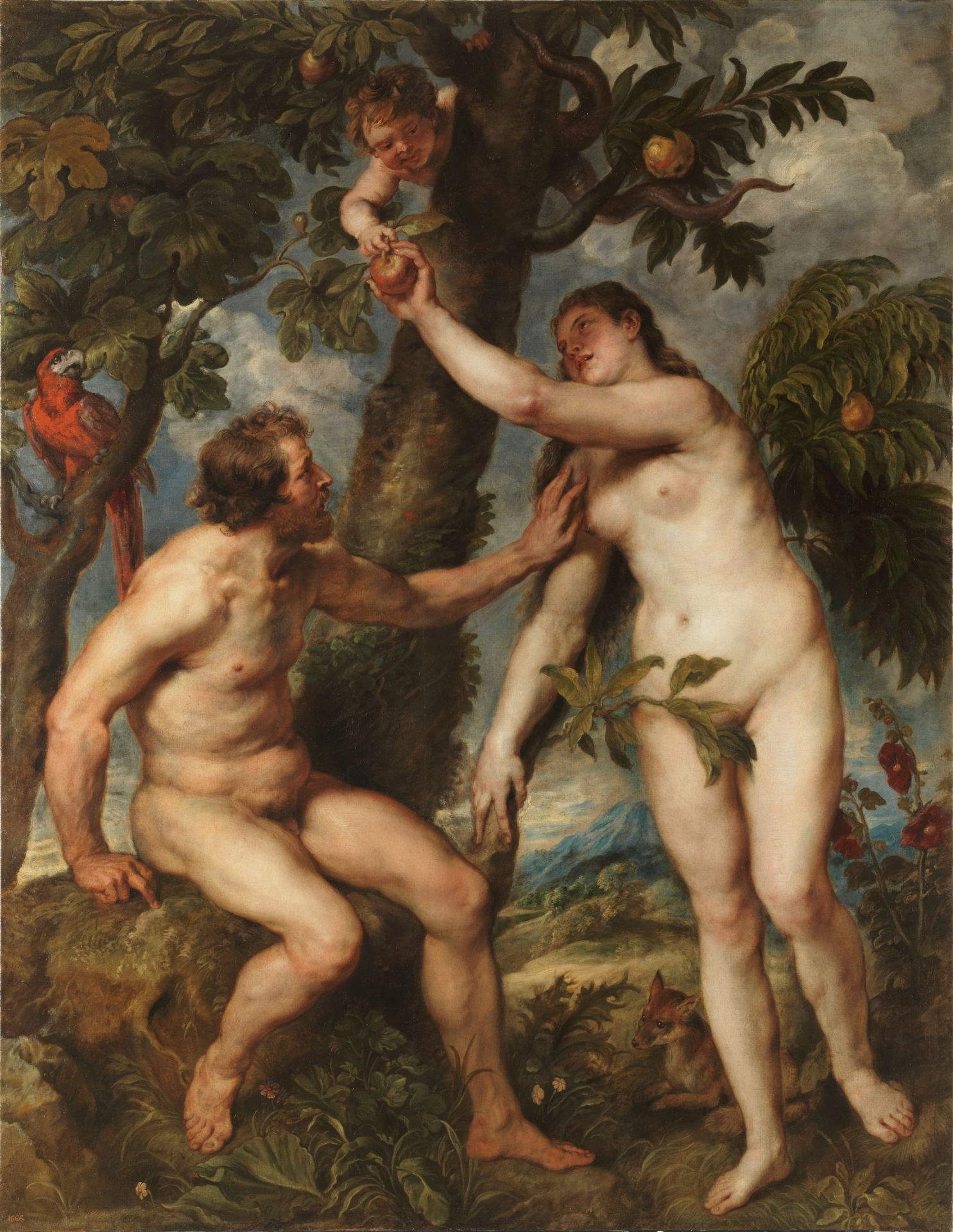 Tiziano (Tiziano Vecellio), Adamo ed Eva (1550 circa; olio su tela, 240 x 186 cm; Madrid, Museo del Prado)
