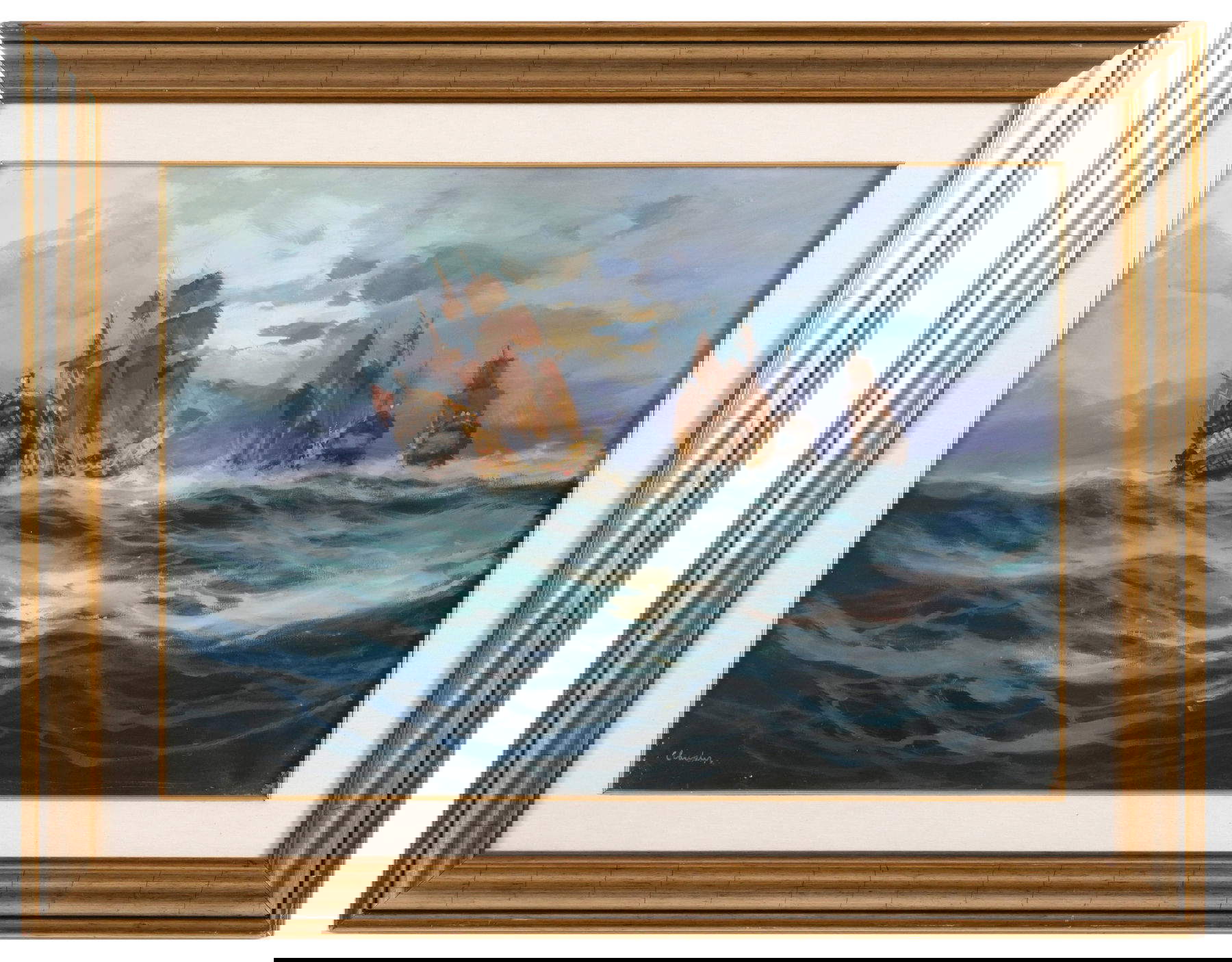 Nell&rsquo;immagine: Rudolf Claudus, Velieri in navigazione (olio su tela, 50 x 70 cm)  Foto: &copy; Cambi