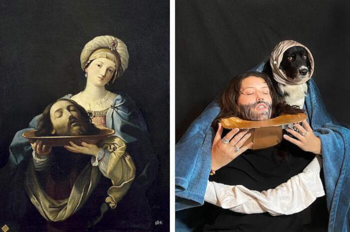 Réinterpréter les œuvres d'art entre les murs de sa maison avec l'aide de son chien : le défi d'une artiste américaine 