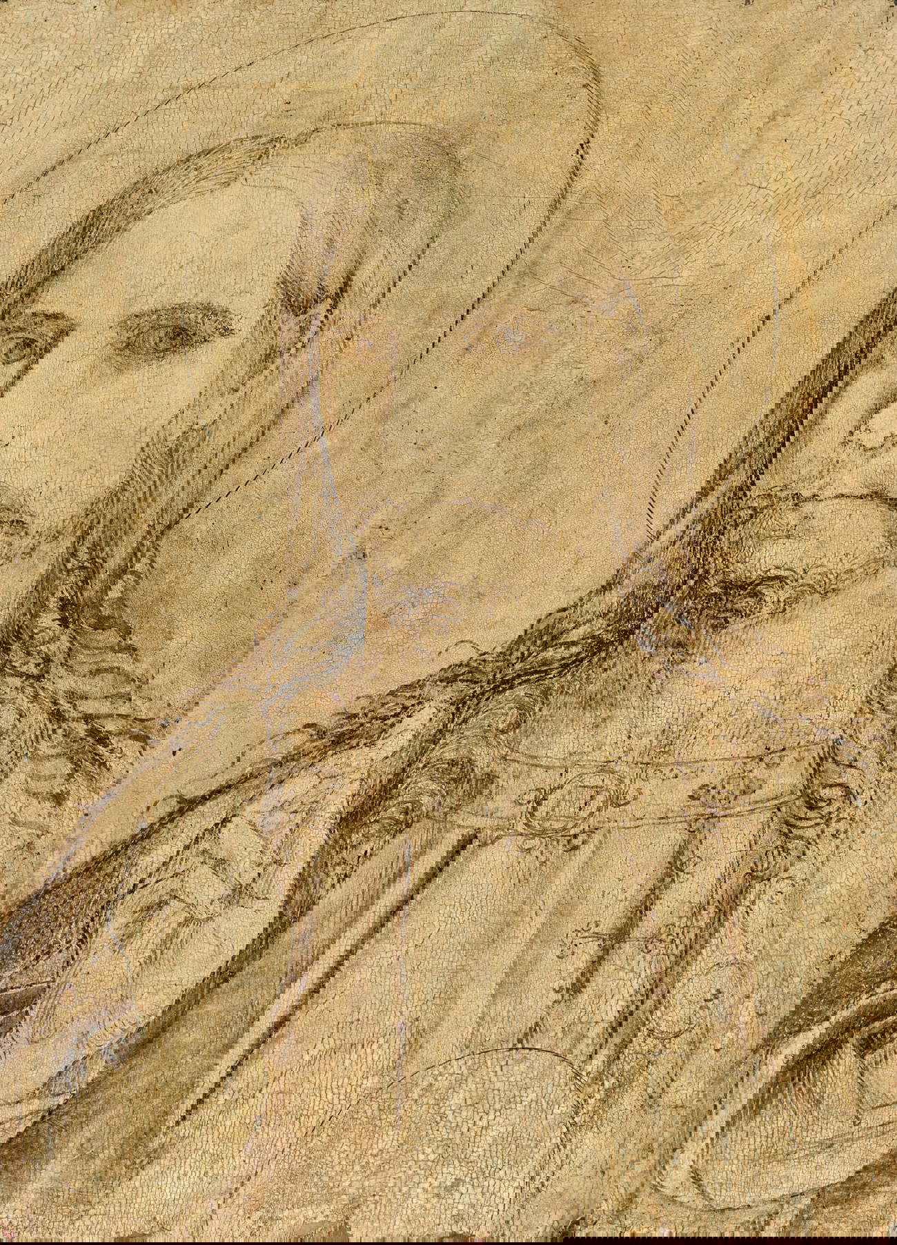 Bottega di Leonardo da Vinci, Fernando Llanos (Valencia? 1475/80 circa &ndash; post 1521), Salvator Mundi. Sul verso iscrizione illeggibile: L[A] D[A] V / 1504, inchiostro nero su tavola preparata, 53,2 x 38,3 cm. Venduto a 650.000 euro. Su gentile concessione di Dorotheum.