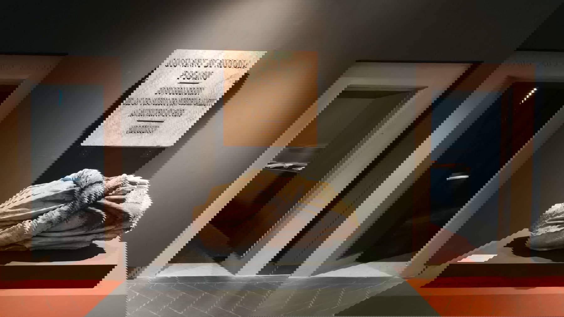 Salvino Salvini, Fragment of the Monument to Giovanni Pisano with its epigraph (1875)