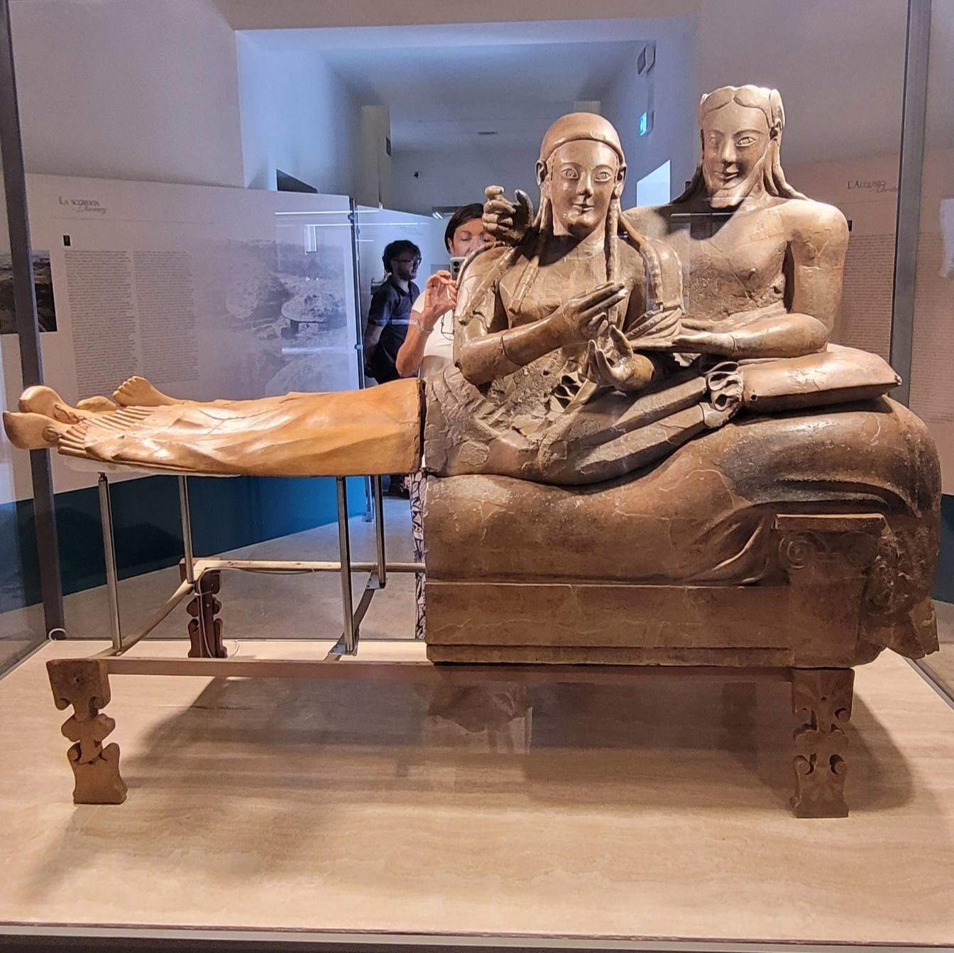 Etruscan Museum of Villa Giulia, restored and relocated part of the Bridal Sarcophagus  
