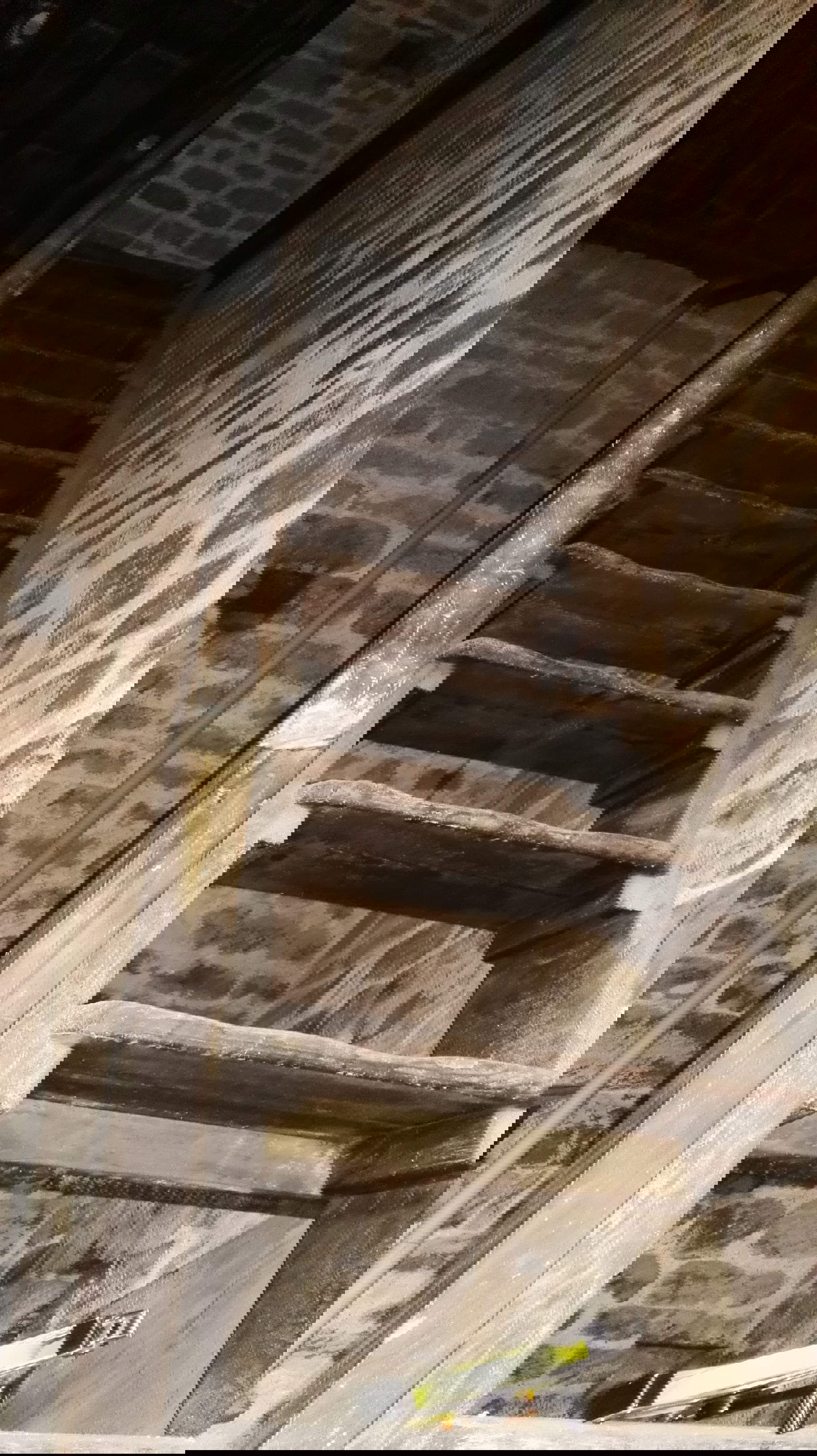 The stairs of the Tower before restoration