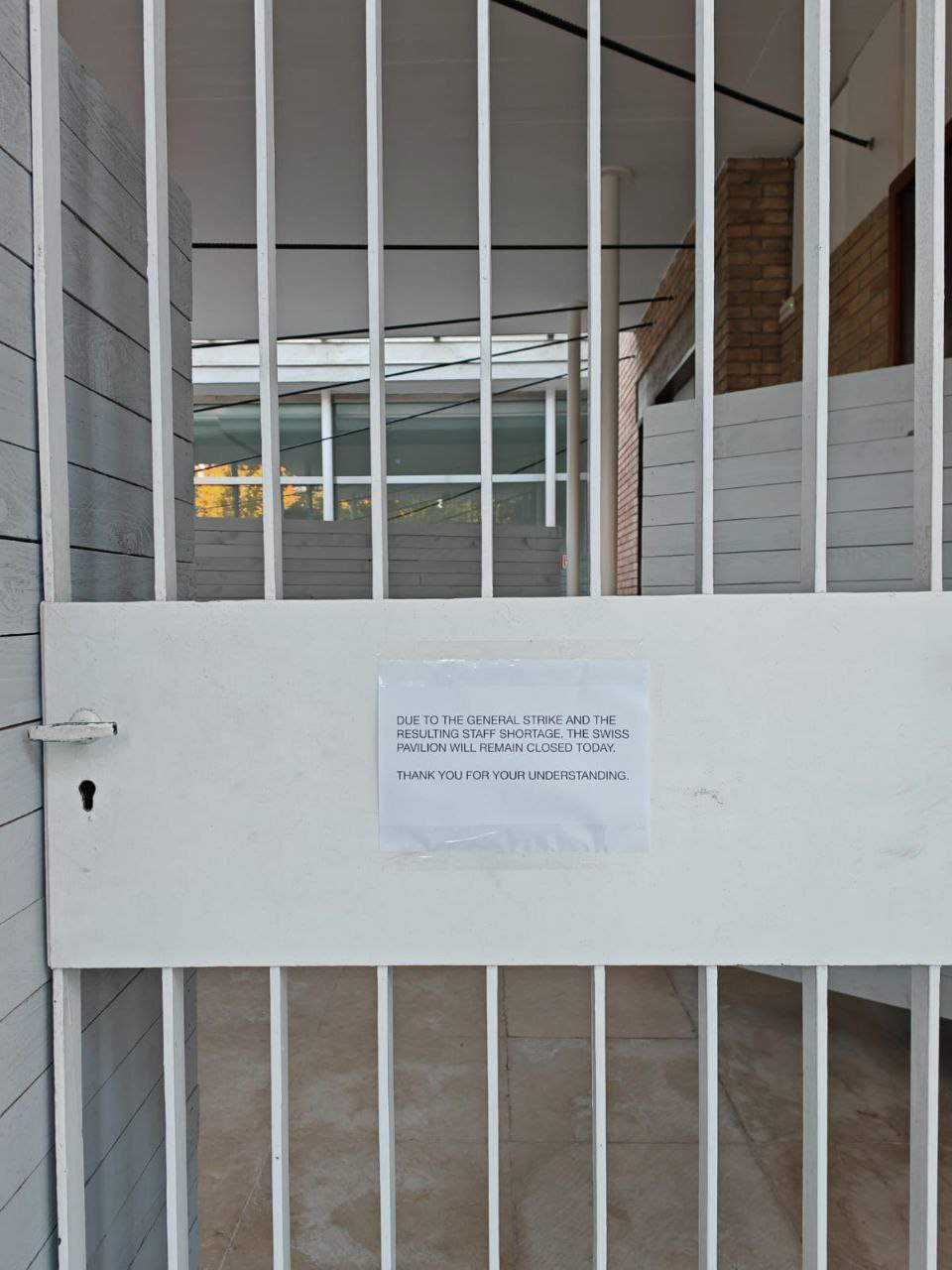 Pavilions of the Venice Biennale during the October 3 strike