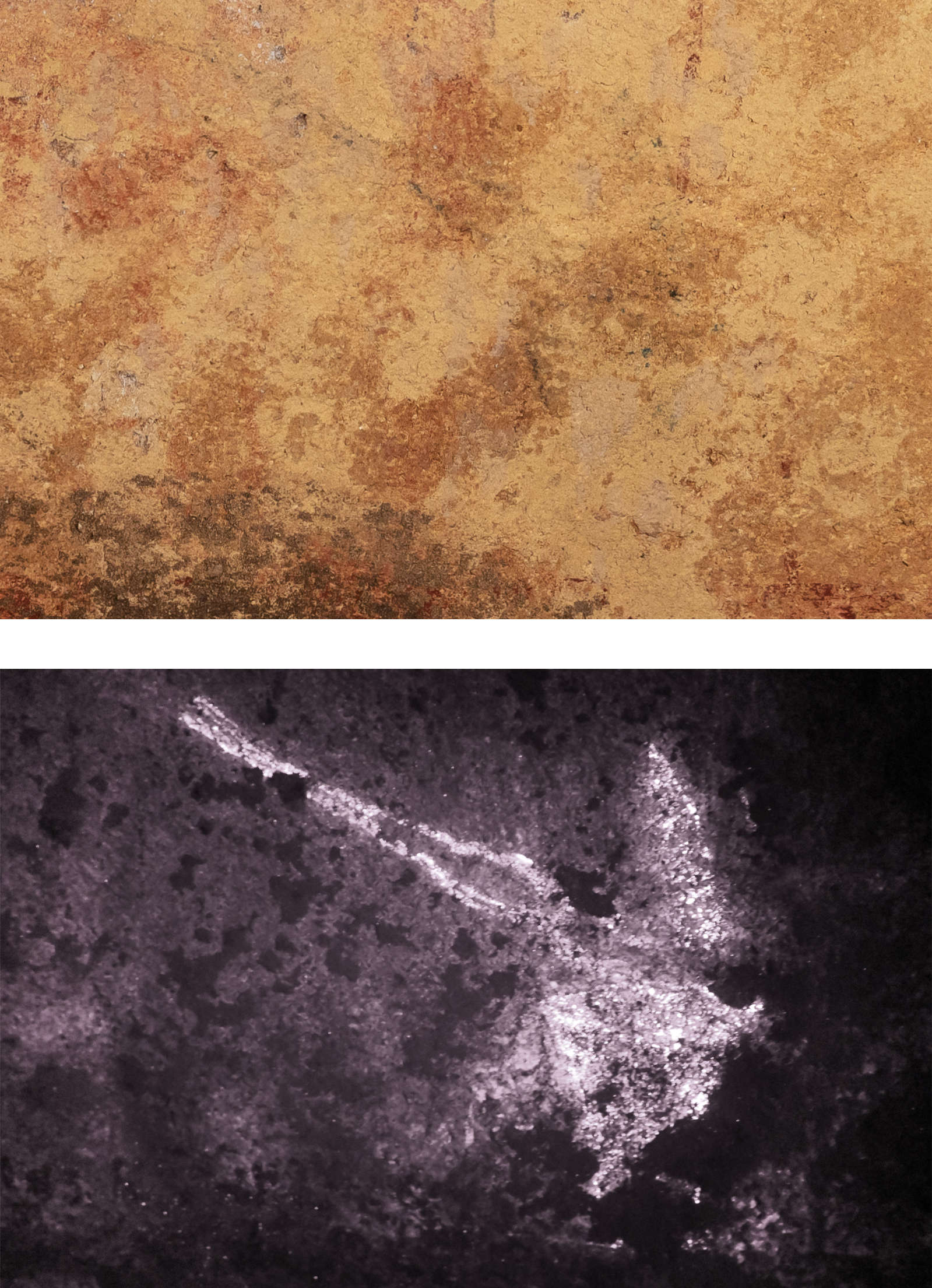 right wall detail (visible light and VIL) right wall detail (visible light and VIL)