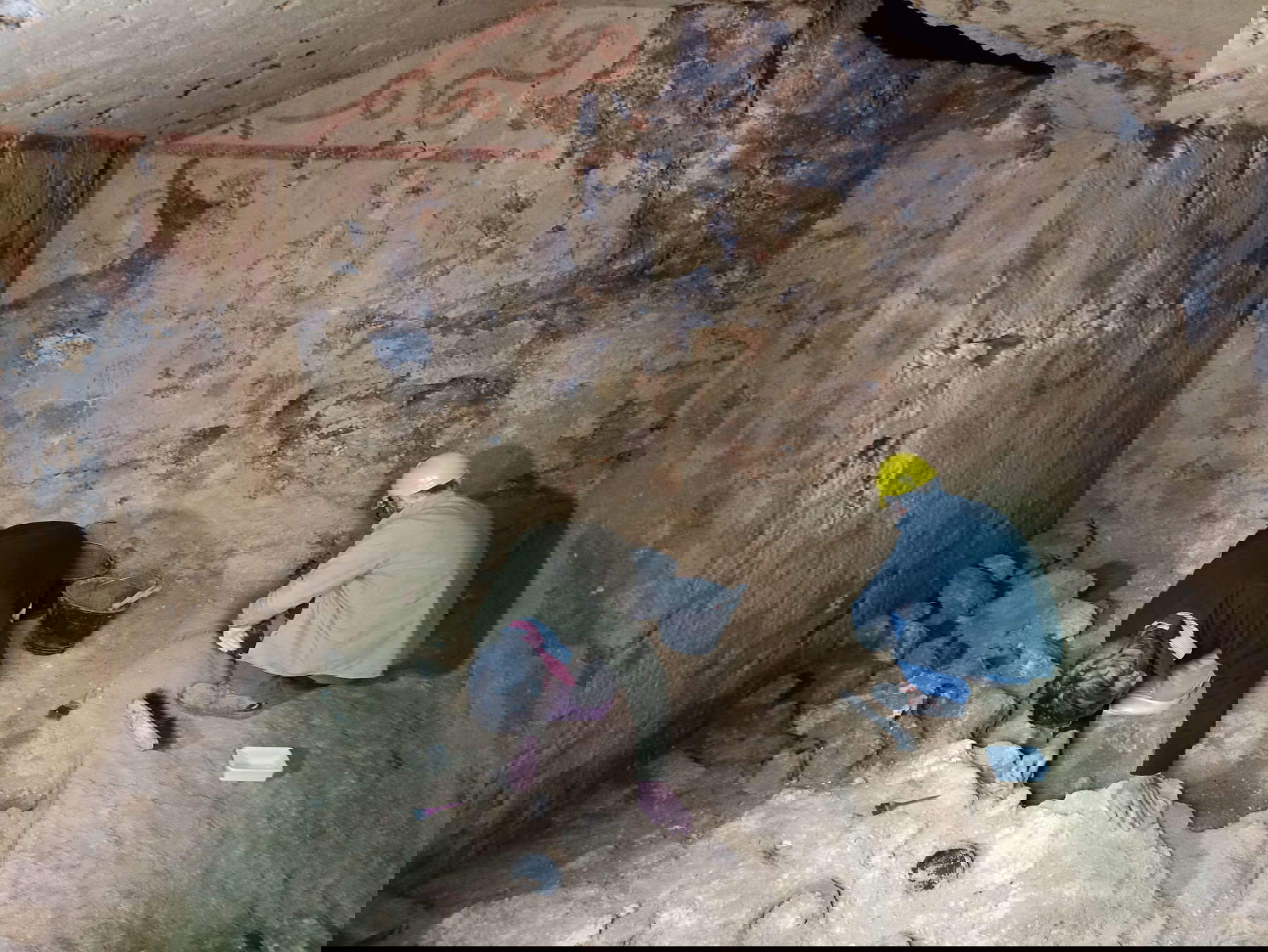 Archaeologists at work Archaeologists at work