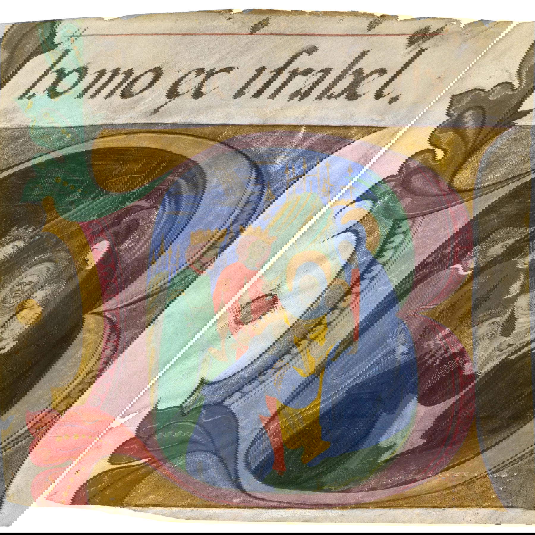 Nell&rsquo;immagine: Scuola italiana, I Re Magi (Seconda met&agrave; del XV secolo; ritaglio da antifonario su pergamena con iniziale B minata in rosa, verde e rosso circondata da oro brunito, 18 x 19 cm) Foto: &copy; Pandolfini