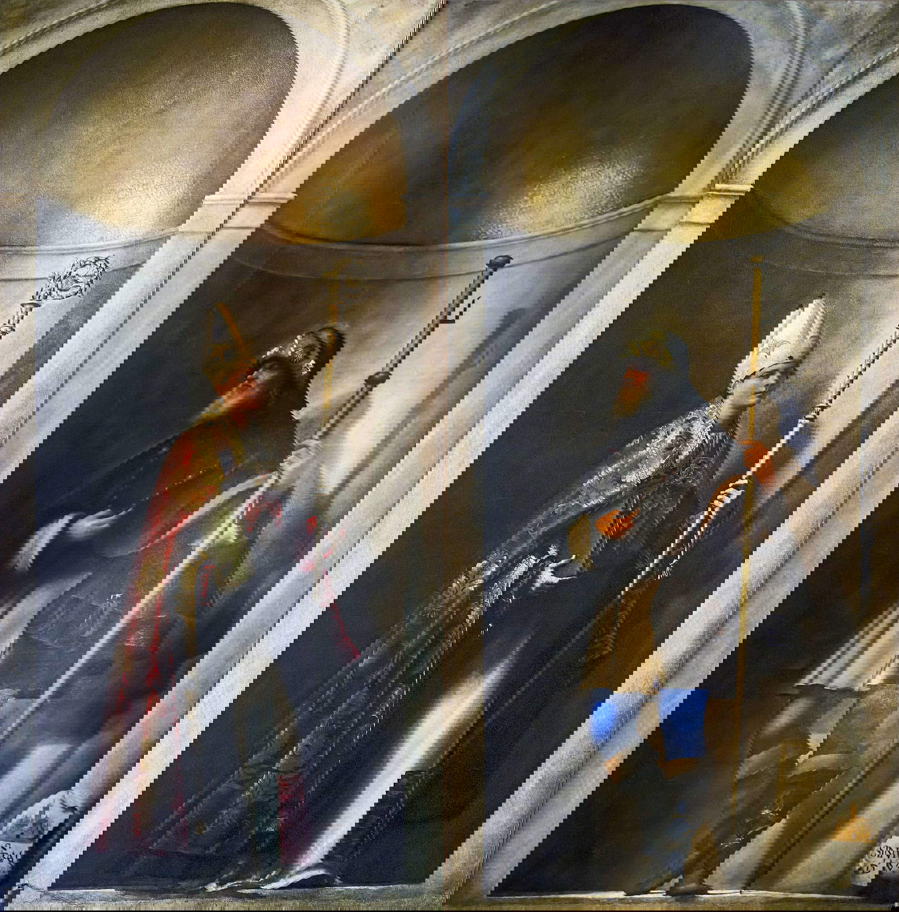 Sebastiano del Piombo, Portes d'orgue avec saints, ouvertes (1508 ; huile sur toile, chacune 293 x 137 cm ; Venise, Gallerie dell'Accademia) Sebastiano del Piombo, Portes d'orgue avec saints, ouvertes (1508 ; huile sur toile, chacune 293 x 137 cm ; Venise, Gallerie dell'Accademia)
