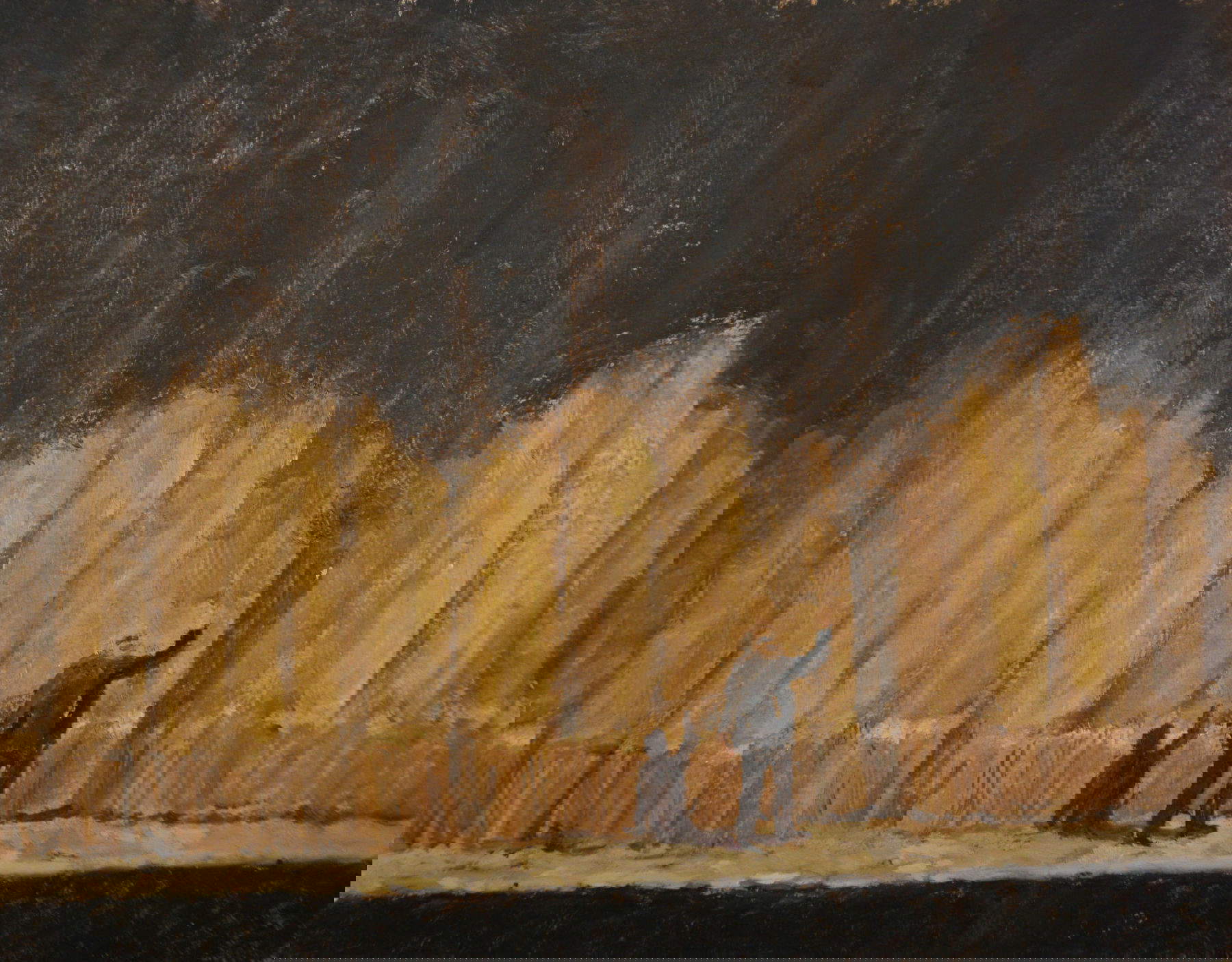 Silas Borsos, The Conductor (2024; olio su tela, 20,3 x 25,4 cm) Foto: Silas Borsos