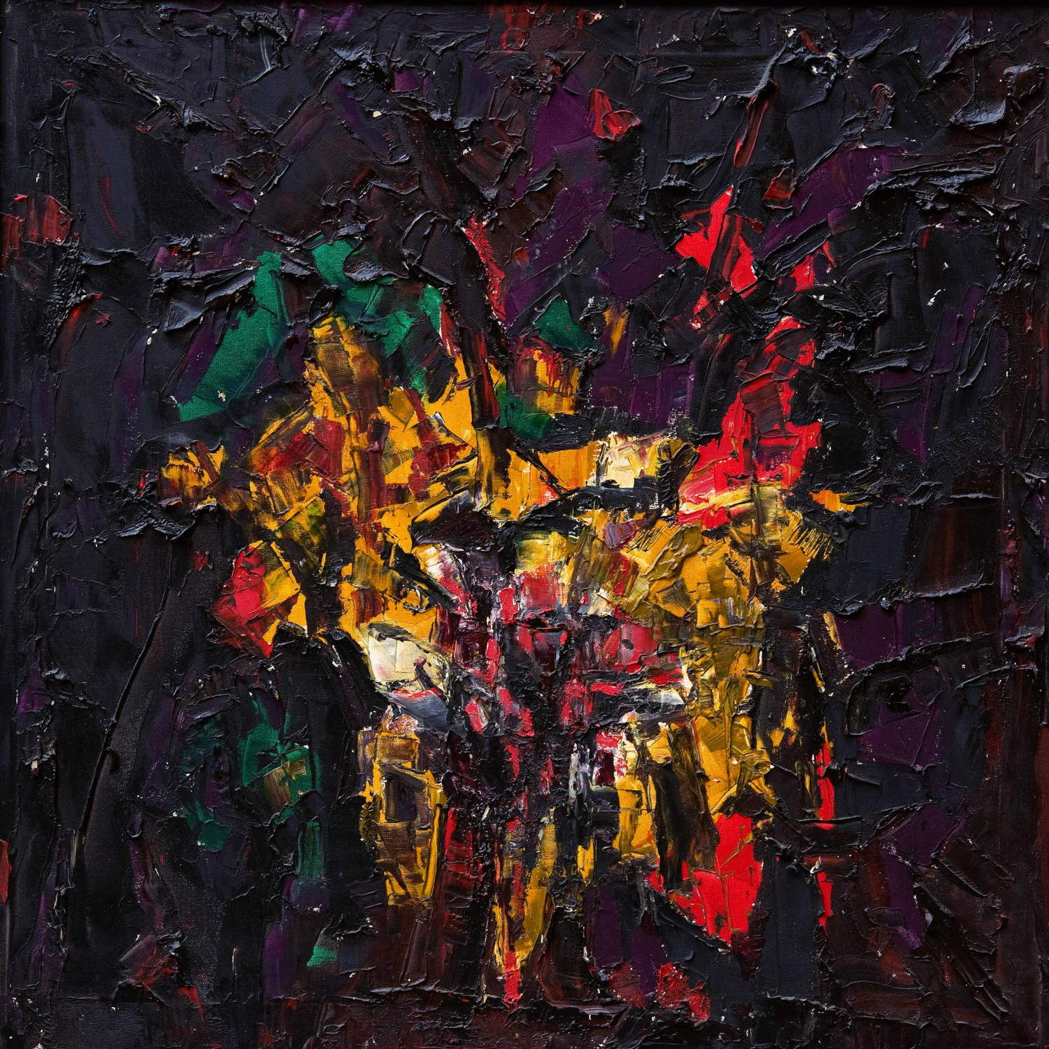 Silvana Weiller, Bäume aus Licht (1977-78; Öl auf Leinwand, 80 x 80 cm)