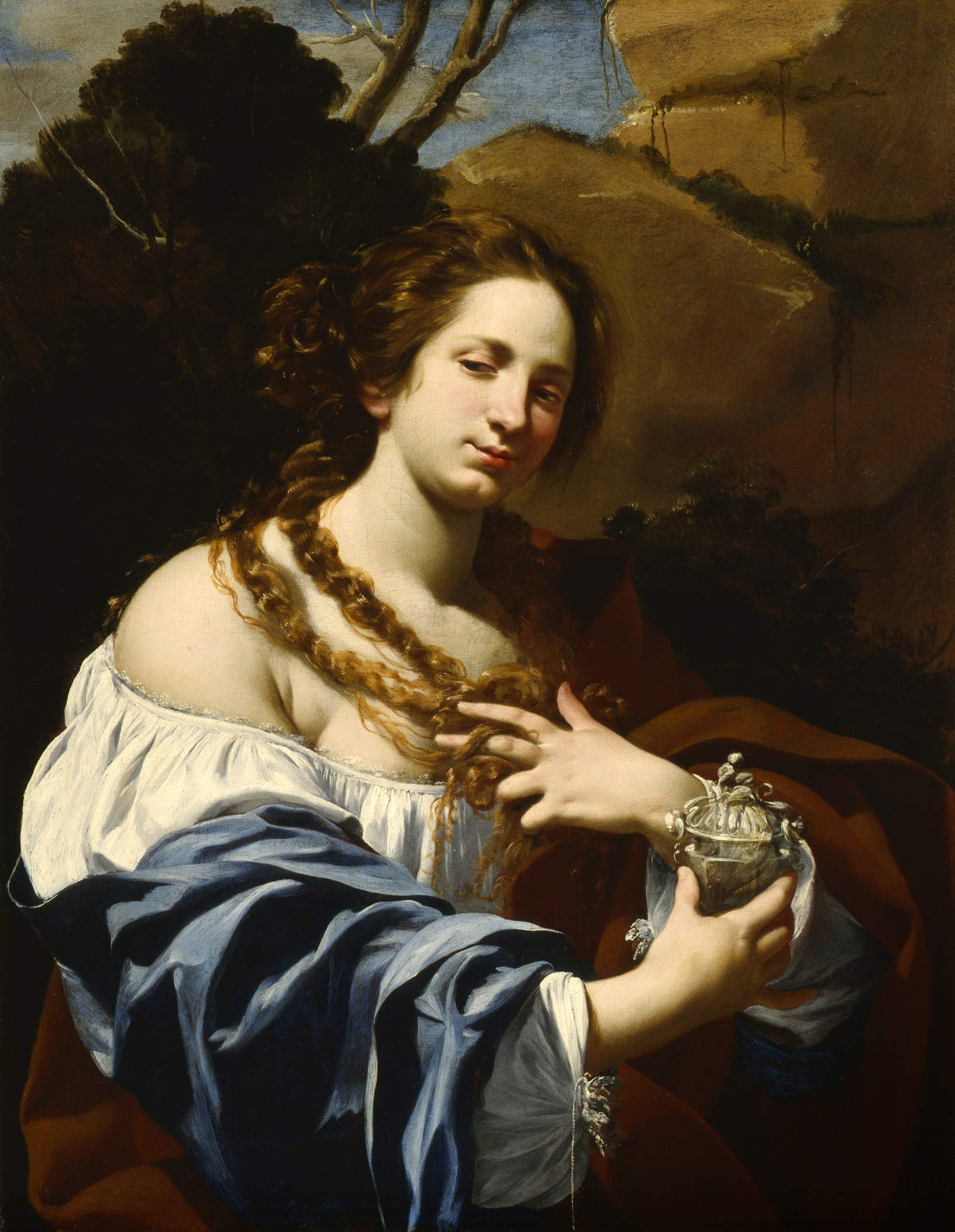 Simon Vouet, Virginia Vezzi como María Magdalena (c. 1627; óleo sobre lienzo, 101,6 x 78,7 cm; Los Ángeles, LACMA) Simon Vouet, Virginia Vezzi como María Magdalena (c. 1627; óleo sobre lienzo, 101,6 x 78,7 cm; Los Ángeles, LACMA)