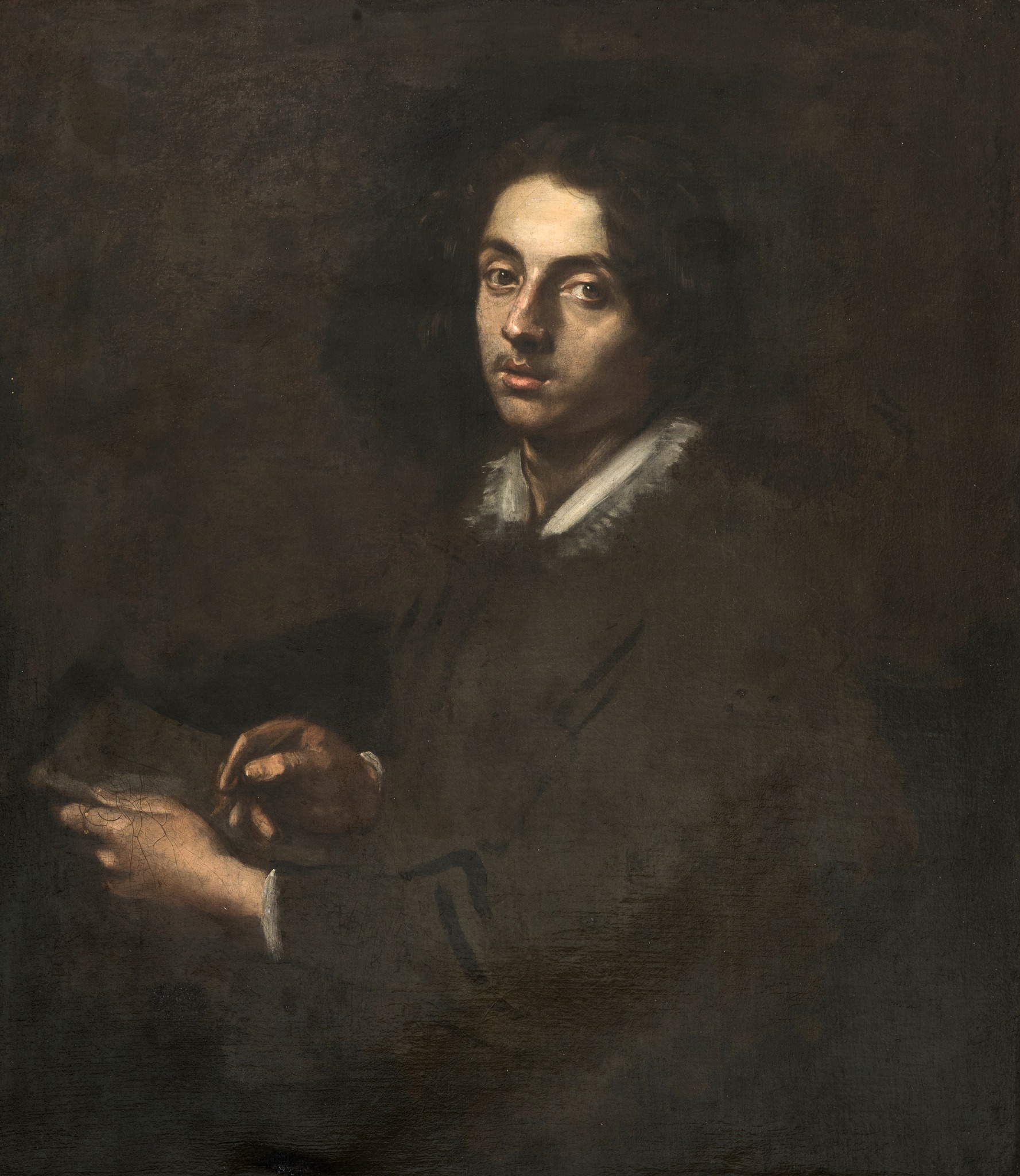 Simone Cantarini, Autorretrato (óleo sobre lienzo, 92 x 79 cm; Roma, Galerías Nacionales de Arte Antiguo, Palacio Barberini - Galería Corsini) Simone Cantarini, Autorretrato (óleo sobre lienzo, 92 x 79 cm; Roma, Galerías Nacionales de Arte Antiguo, Palacio Barberini - Galería Corsini)