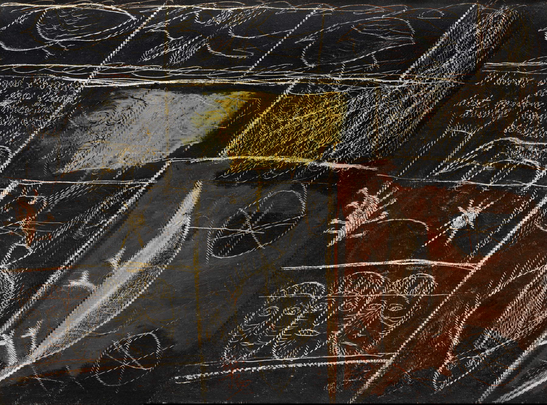 Slavko Kopač, Graffiti (1949; olio su tela, 54 x 73 cm)