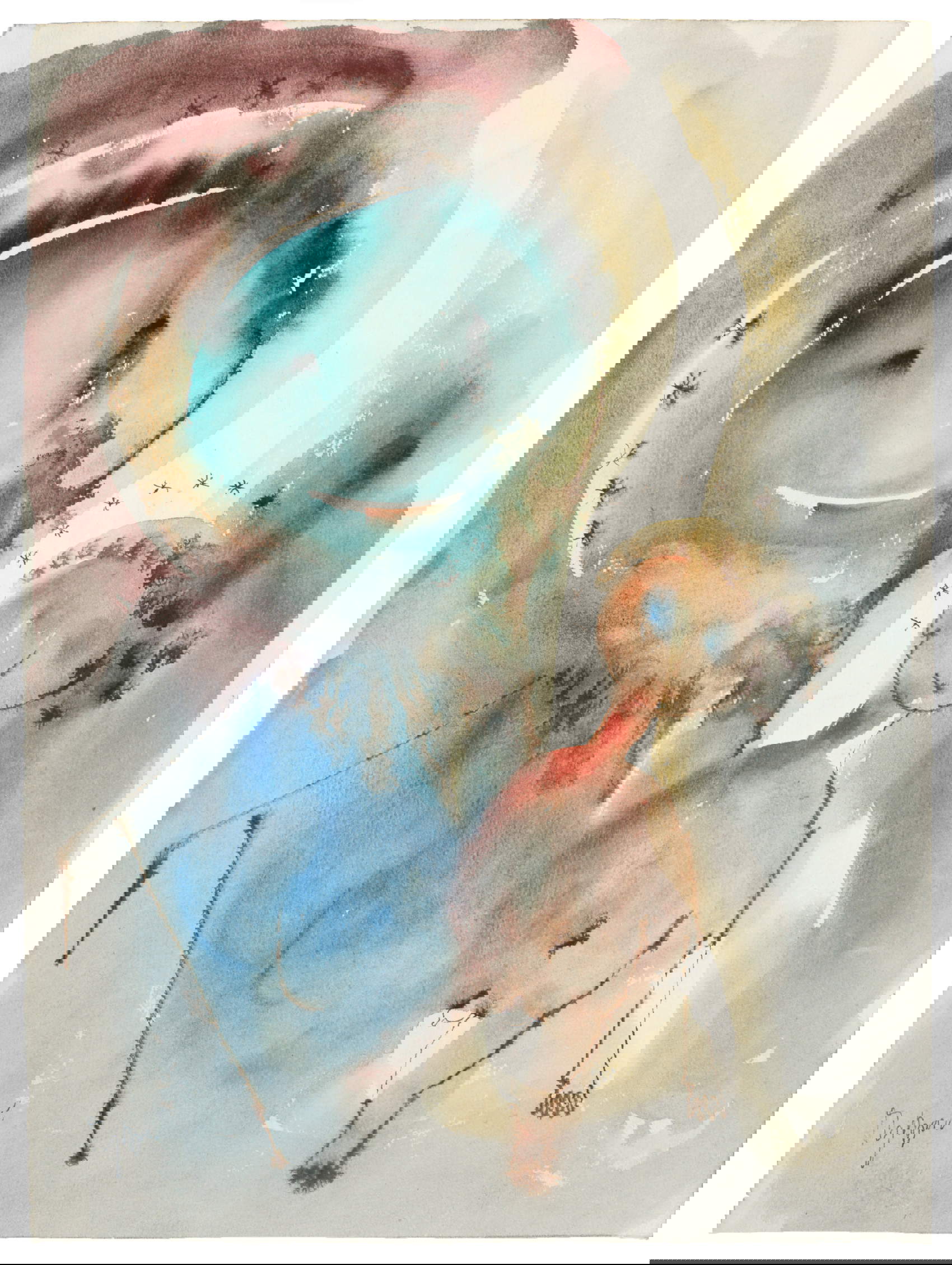 Slavko Kopač, Madonna (1947-1948; acquerello e inchiostro su carta, 32 x 23,8 cm)