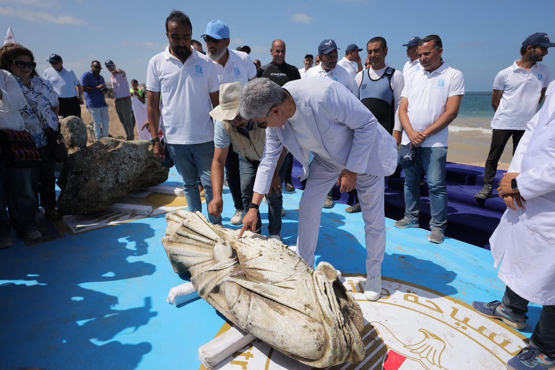 Statues recovered at Abu Qair, near Alexandria, Egypt. Photo: &copy;Ministry of Tourism and Antiquities