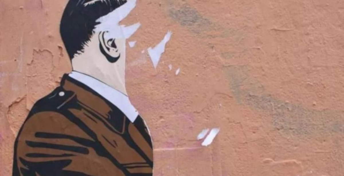 Mural de Laika con Hitler y Netanyahu: 