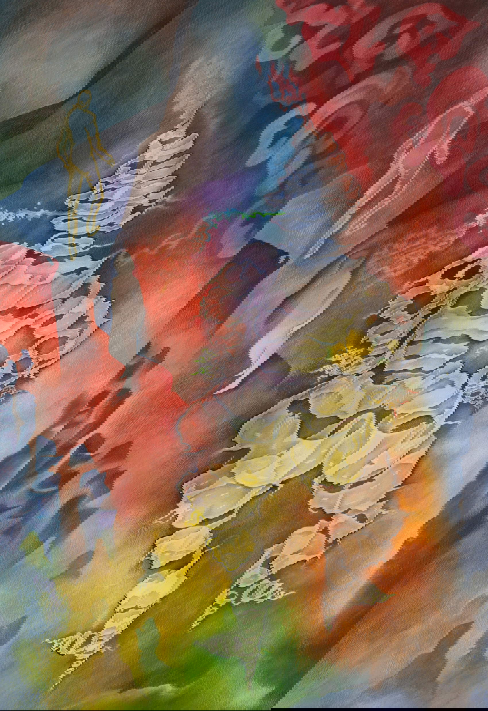 Sveva Caetani, Ramping Medusa (1980; acquerello su carta, 75,5 x 56 cm)