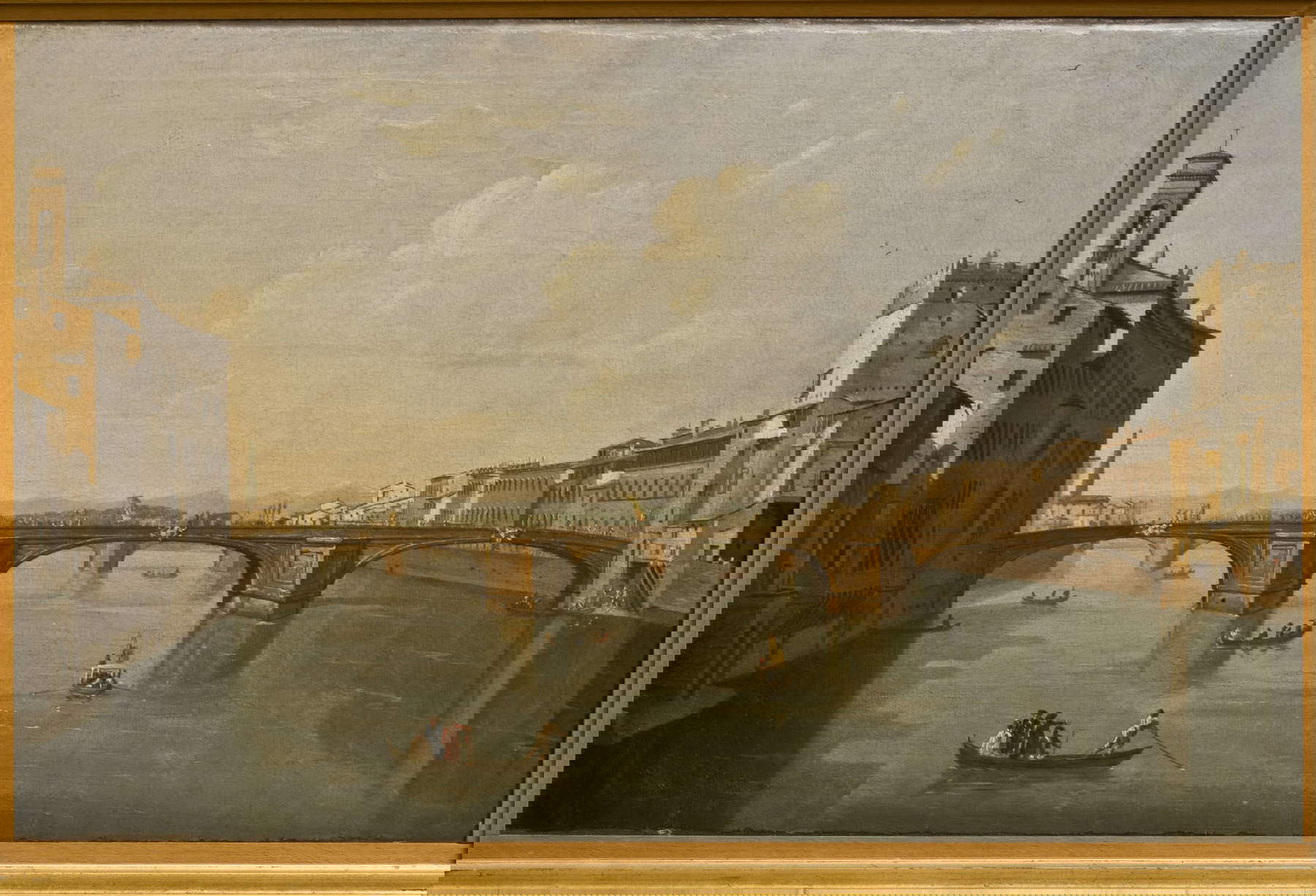 Thomas Patch, Veduta dell'Arno col ponte di Santa Trinita