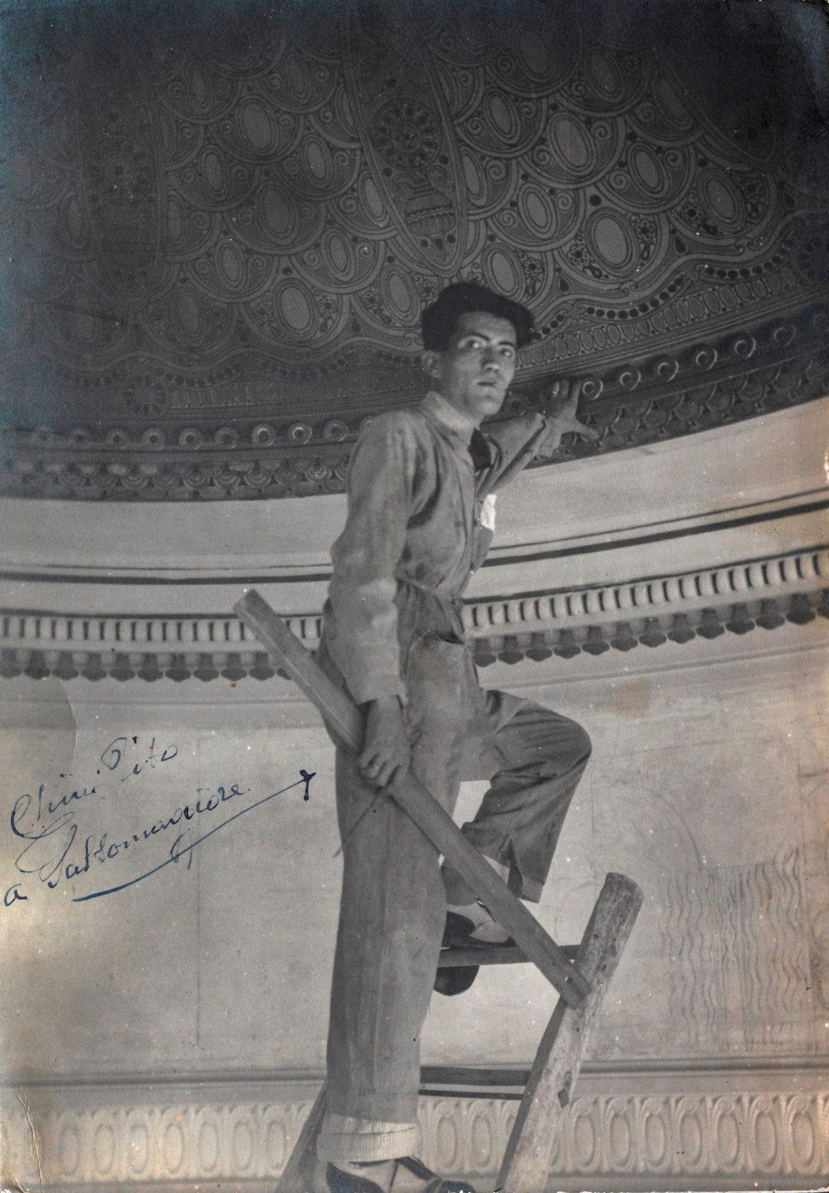 Tito Chini al lavoro a Salsomaggiore nel 1921