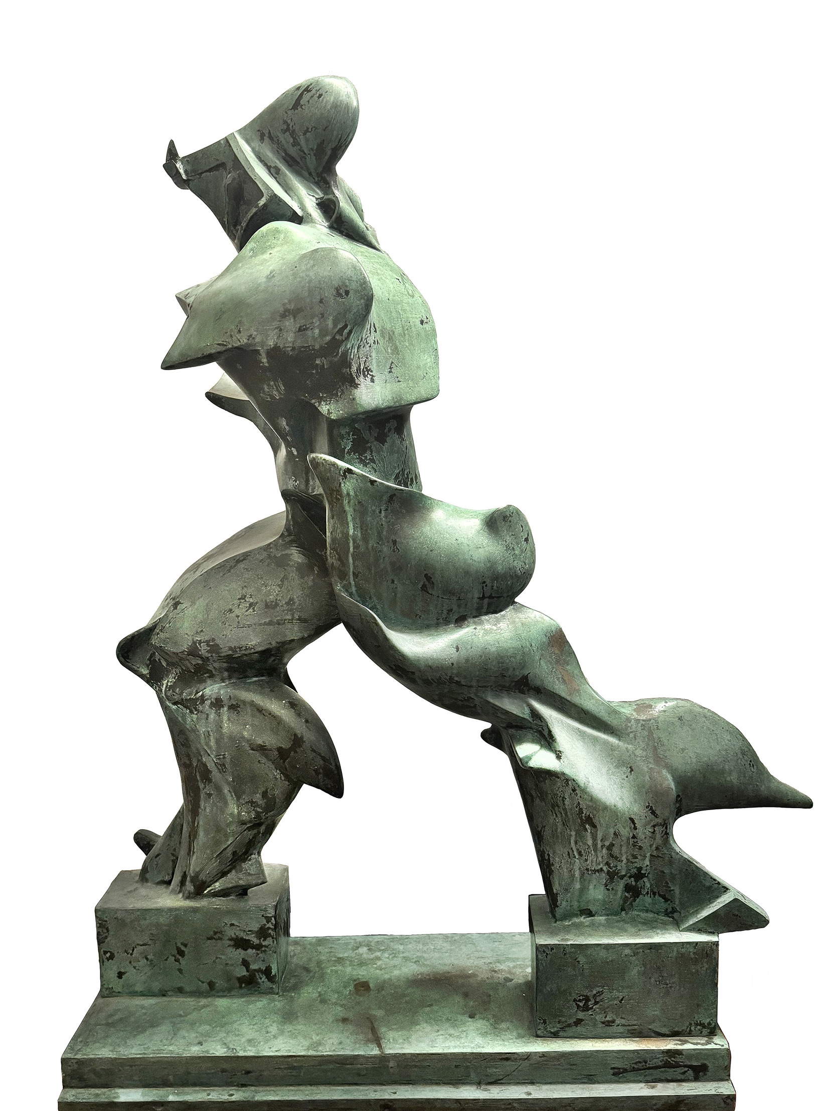 Umberto Boccioni, Formas únicas de continuidad en el espacio (1913 / 1971-72; prueba de fundición realizada por la Fundición Francesco Bruni con motivo de la tirada para la Galería La Medusa, Bronce, 117 x 89 x 40 cm; colección particular, Roma)