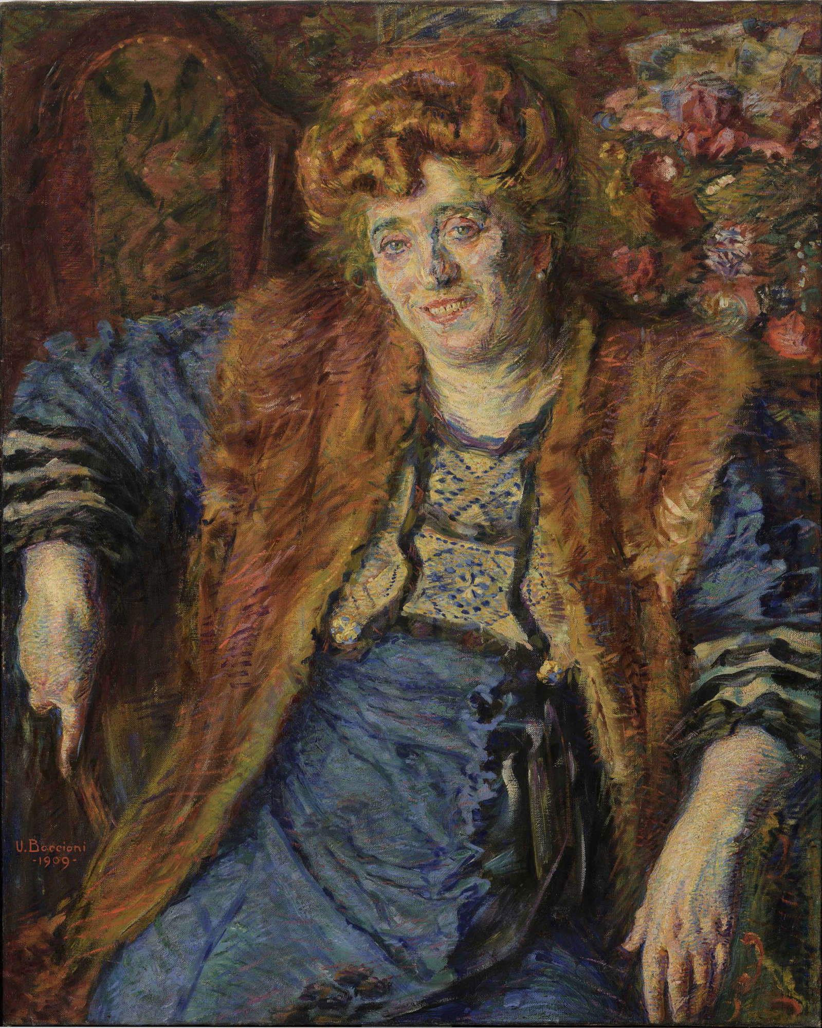 Umberto Boccioni, La dama Maffi (1909; Tortona, Galería de Arte Il Divisionismo)