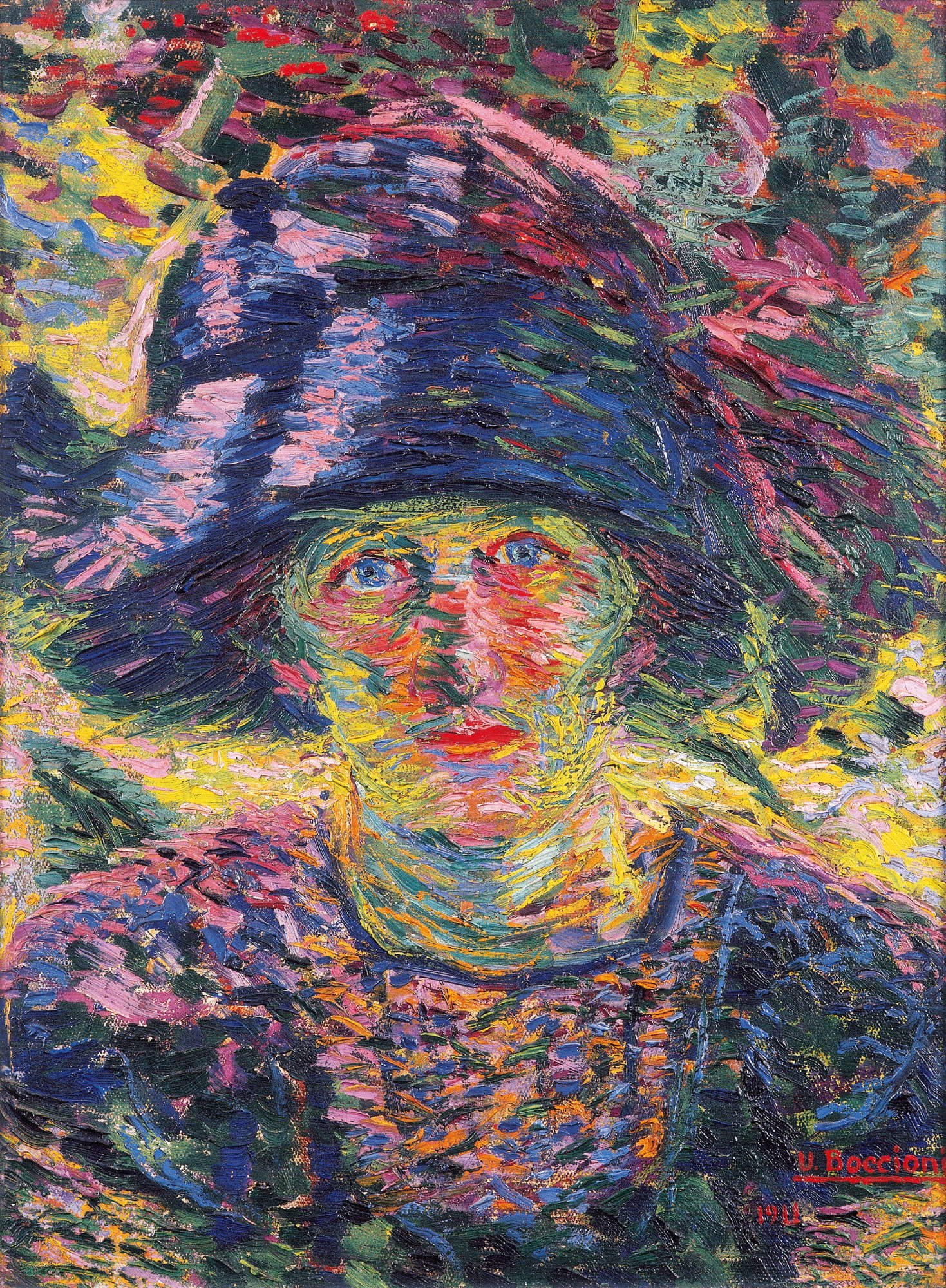 Umberto Boccioni, Frauenbildnis (1911; Öl auf Leinwand, 51×38 cm; Fondazione Cariverona) Umberto Boccioni, Frauenbildnis (1911; Öl auf Leinwand, 51×38 cm; Fondazione Cariverona)