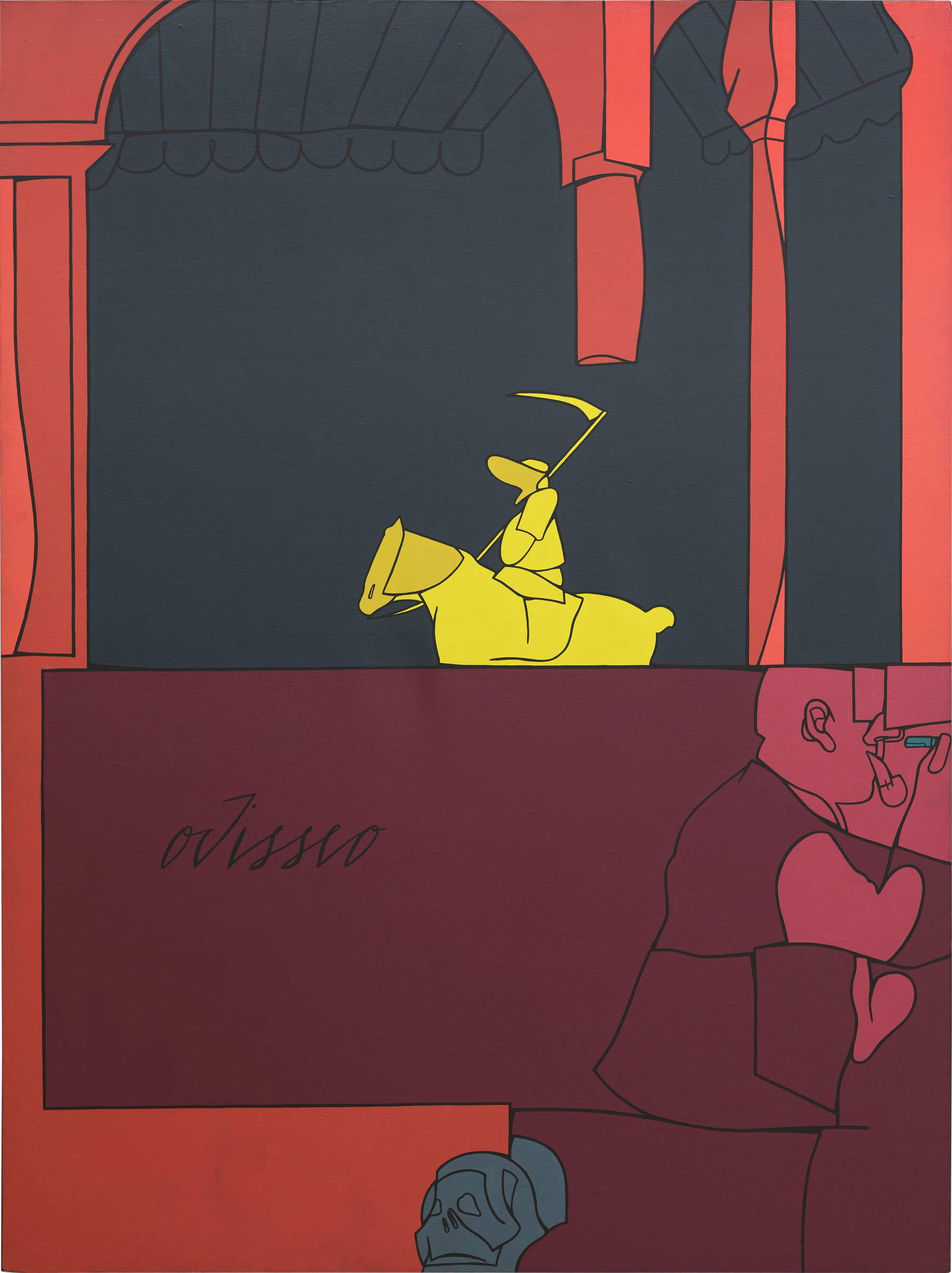 Valerio Adami, La firma del muro antico, Odisseo (1977; acrilico su tela, 198x147 cm) Valerio Adami, La firma del muro antico, Odisseo (1977; acrilico su tela, 198x147 cm)
