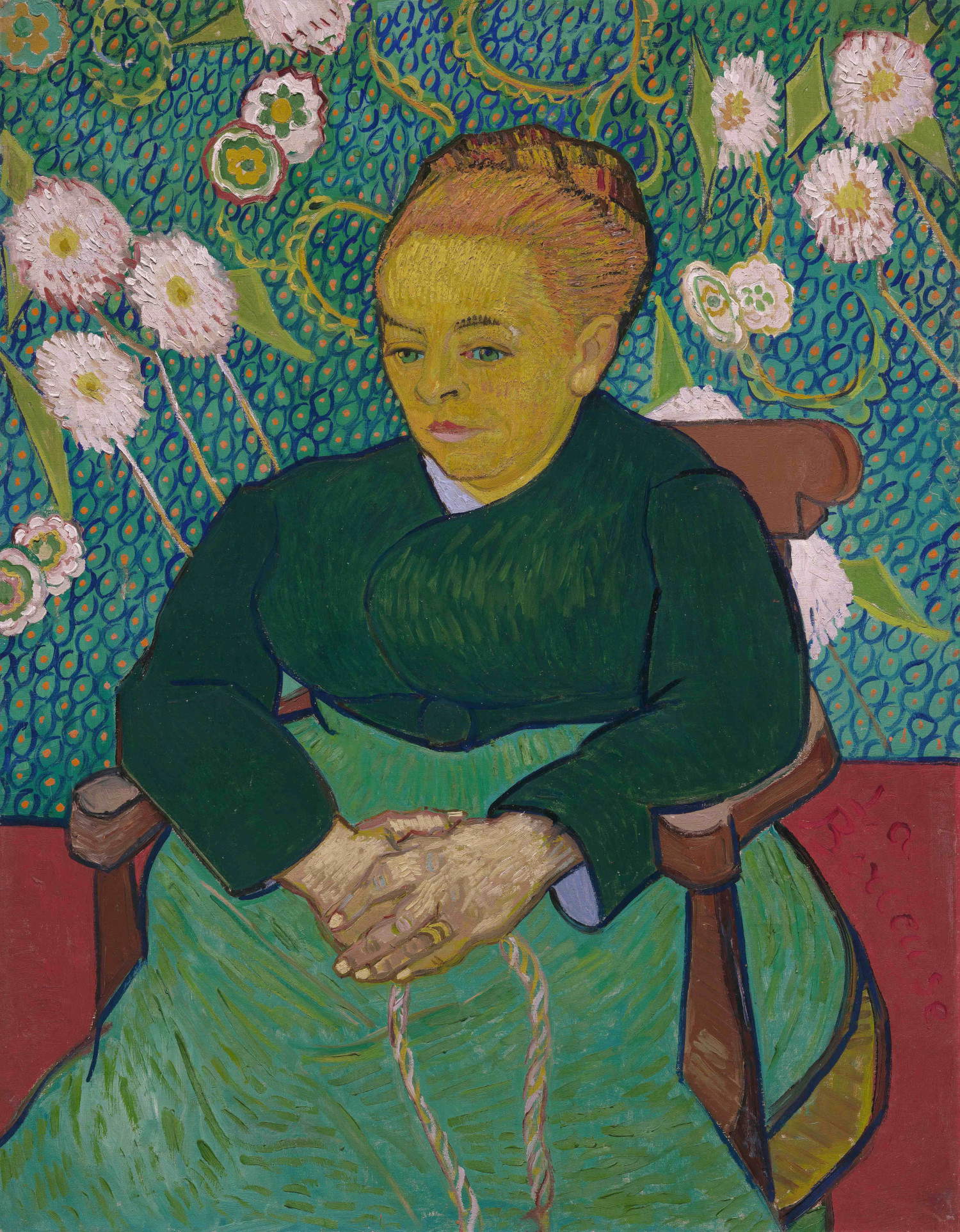 Vincent van Gogh, Lullaby: Madame Augustine Roulin Rocking a Cradle (La Berceuse) (1889; oil on canvas, 92.7 x 72.7 cm; Boston, Museum of Fine Arts). Bequest of John T. Spaulding. Photo &copy; Museum of Fine Arts, Boston