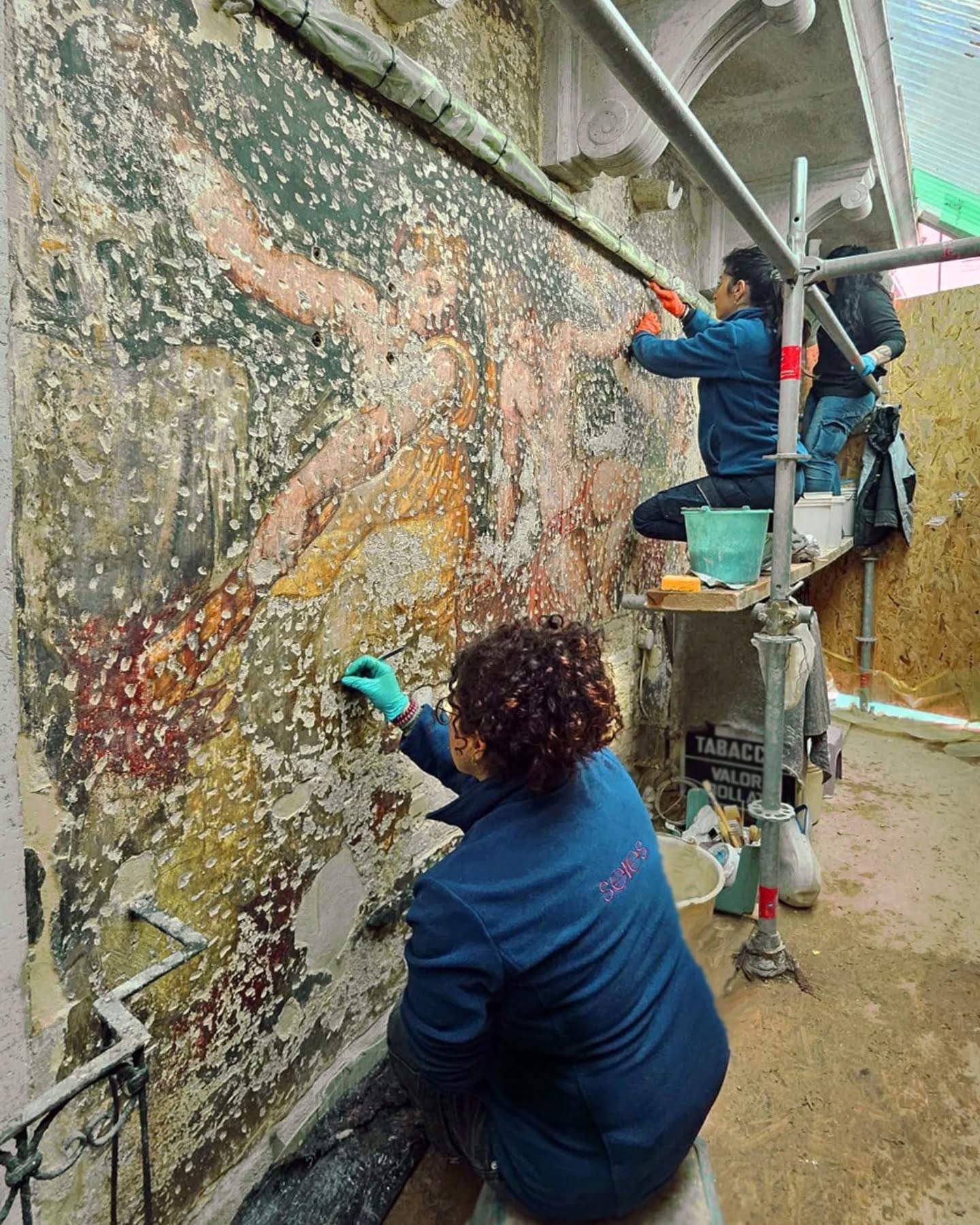 Sixteenth-century mural painting discovered in Rialto, Venice
