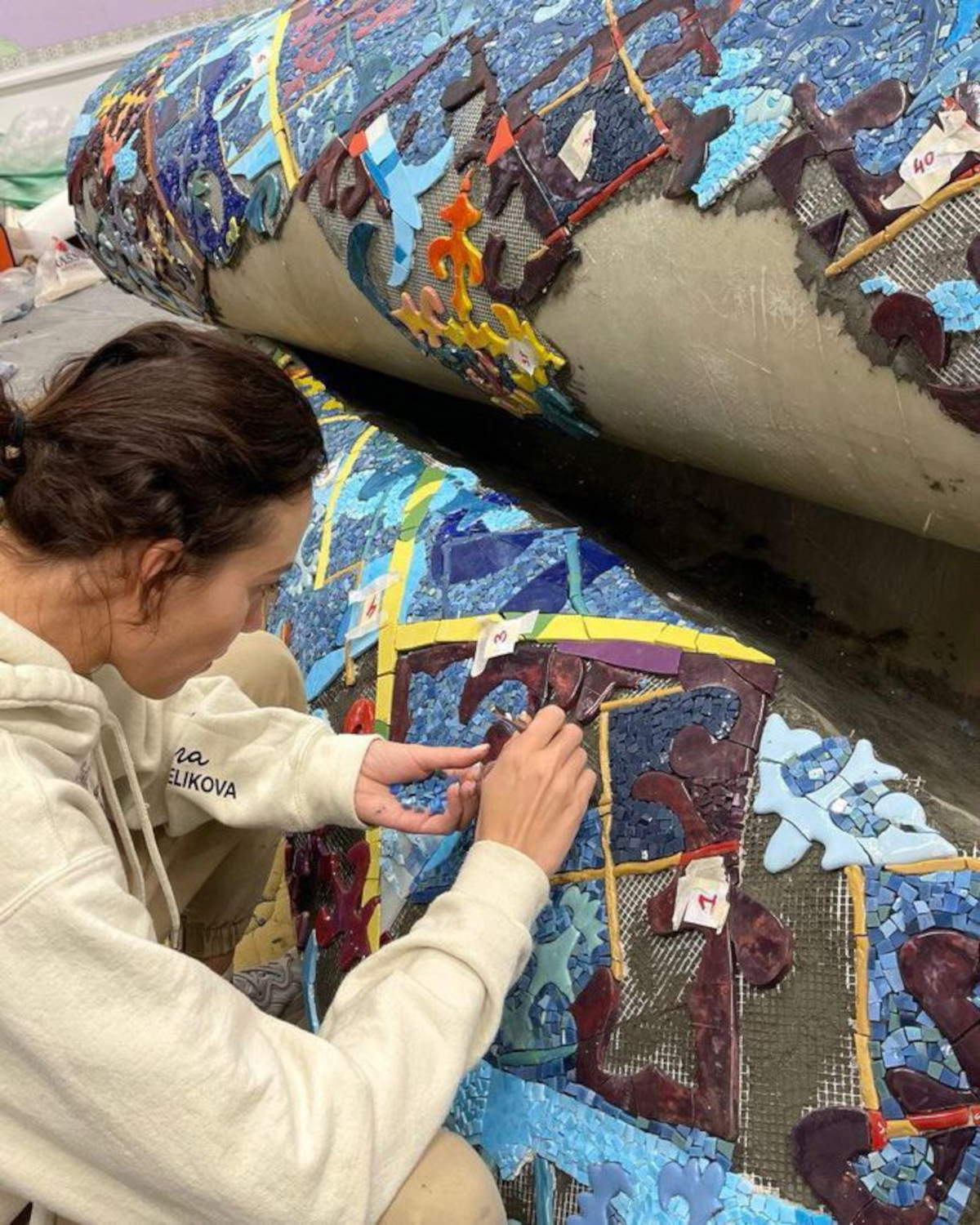 Vera Belikova and the mosaic