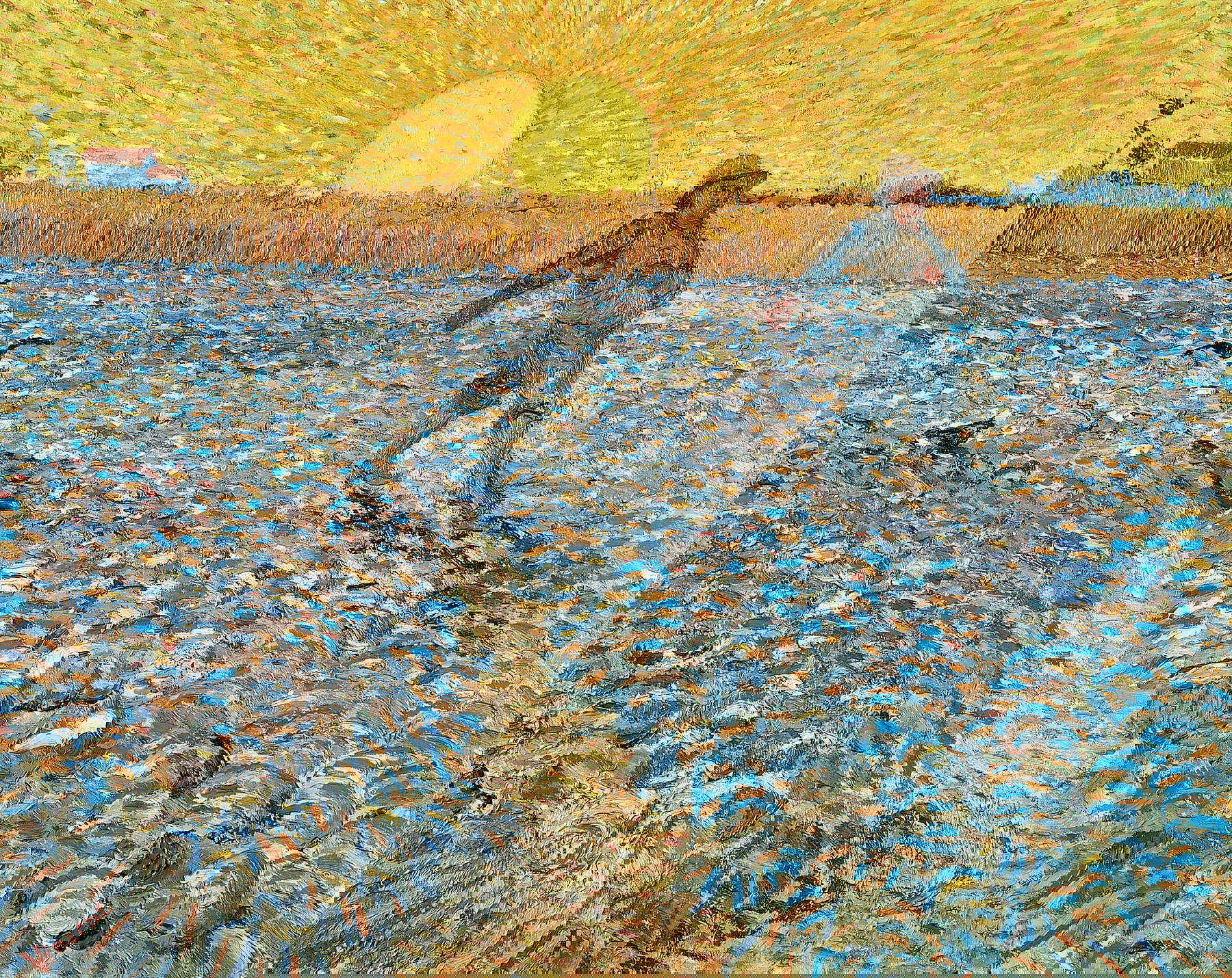 Vincent van Gogh, The Sower at Sunset (Arles, ca. June 17-28, 1888; oil on canvas, 64.2 &times; 80.3 cm; Ottrlo, Kr&ouml;ller-M&uuml;ller Museum; F422 | JH1470 - KM 106.399)