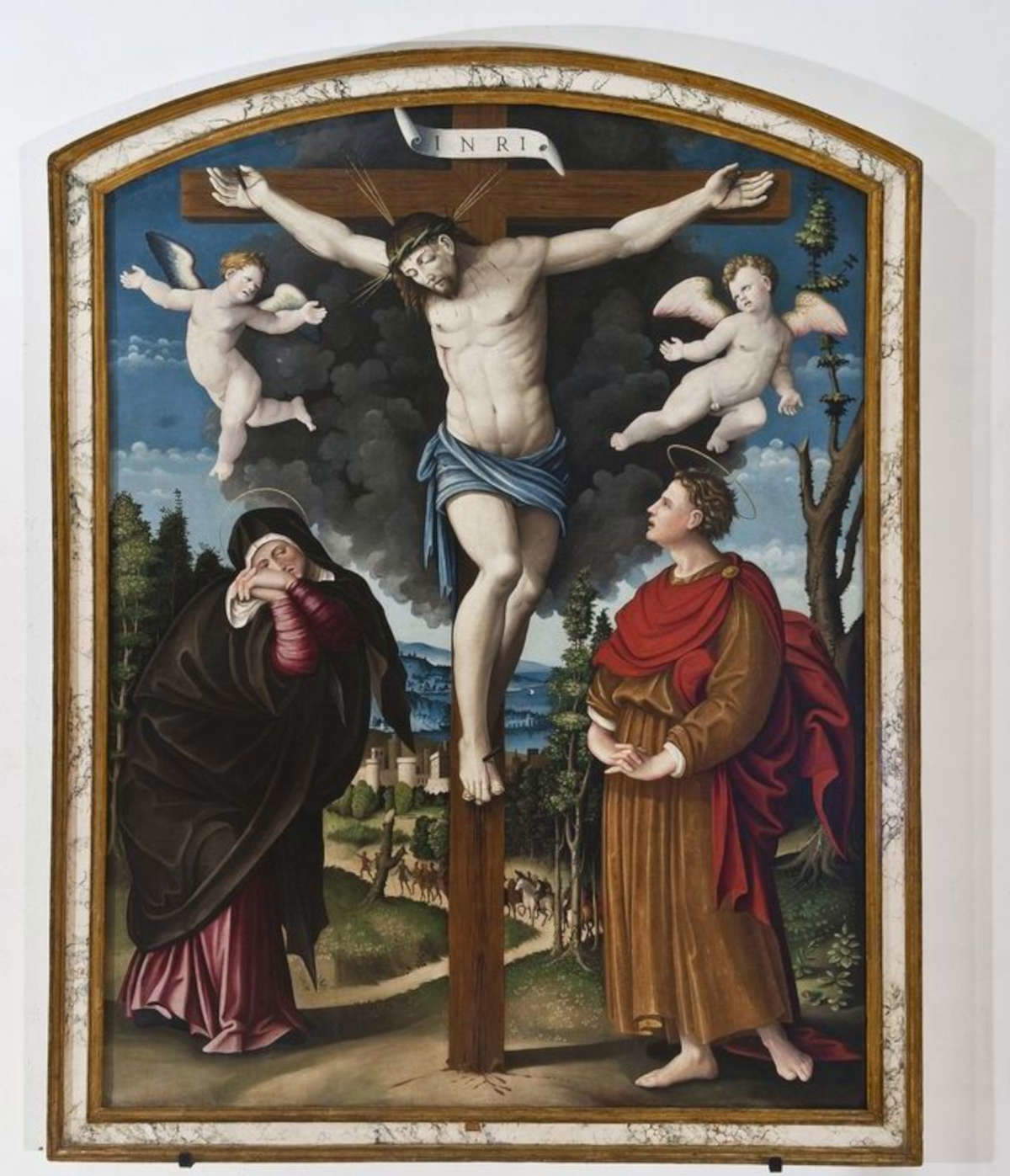 Vincenzo Pagani, Crocefissione e dolenti (1533; olio su tavola) Vincenzo Pagani, Crocefissione e dolenti (1533; olio su tavola)
