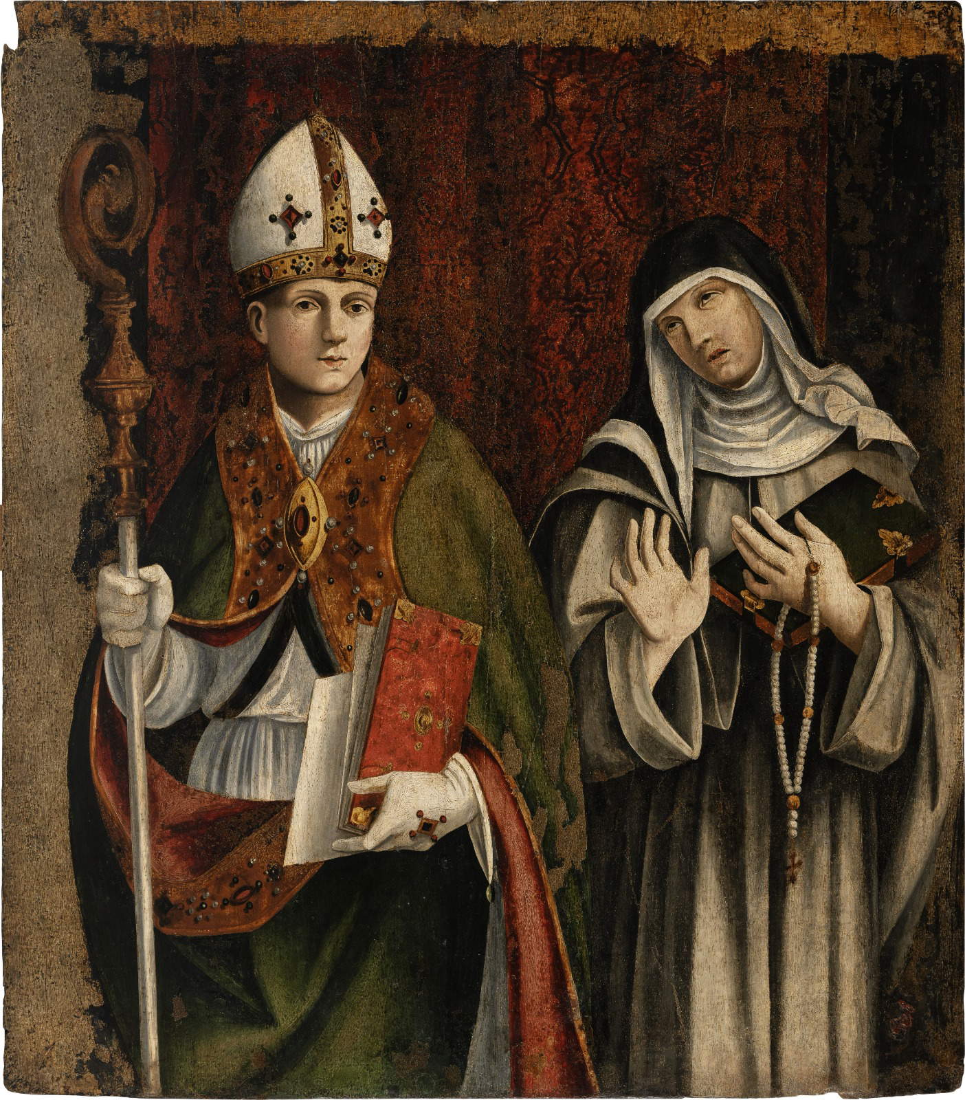 Vincenzo Pagani, Saint Bonaventure et Claire (peinture sur panneau ; Sarnano, monastère de Sainte-Claire)
