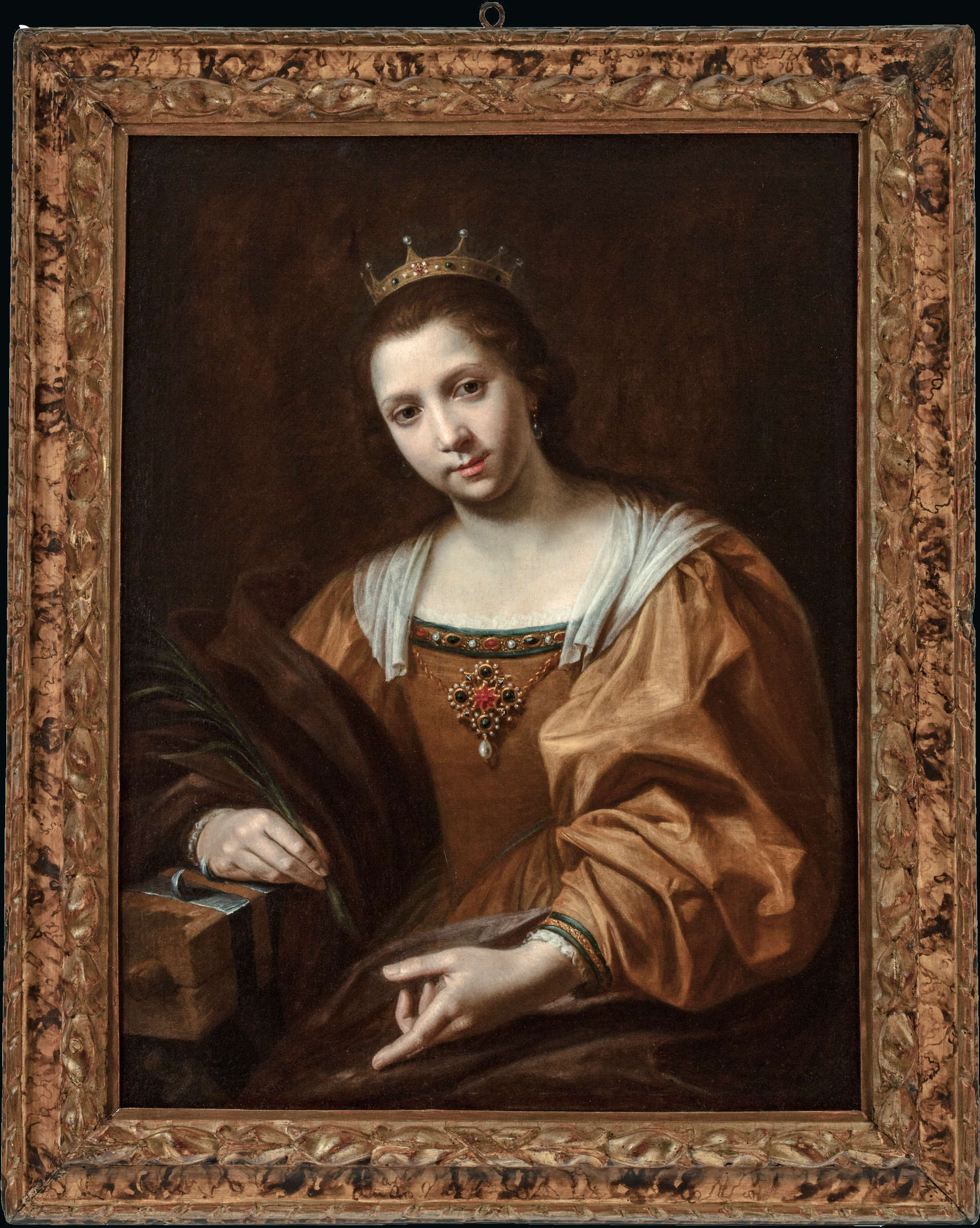 Virginia Vezzi, Autorretrato como Santa Catalina de Alejandría (1624-1626; óleo sobre lienzo, 99,4 x 74,3 cm; Los Ángeles, LACMA) Virginia Vezzi, Autorretrato como Santa Catalina de Alejandría (1624-1626; óleo sobre lienzo, 99,4 x 74,3 cm; Los Ángeles, LACMA)