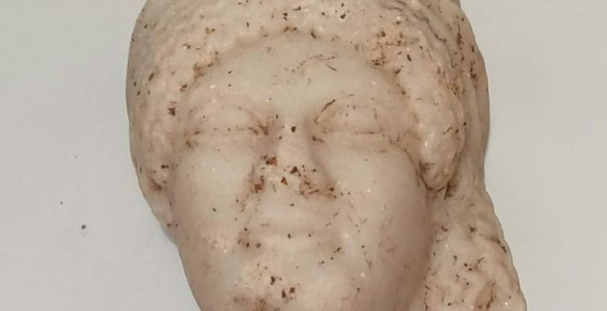 Ancient Carthage (Tunisia): marble face resurfaces from the temple of Baal Hammon and Tanit