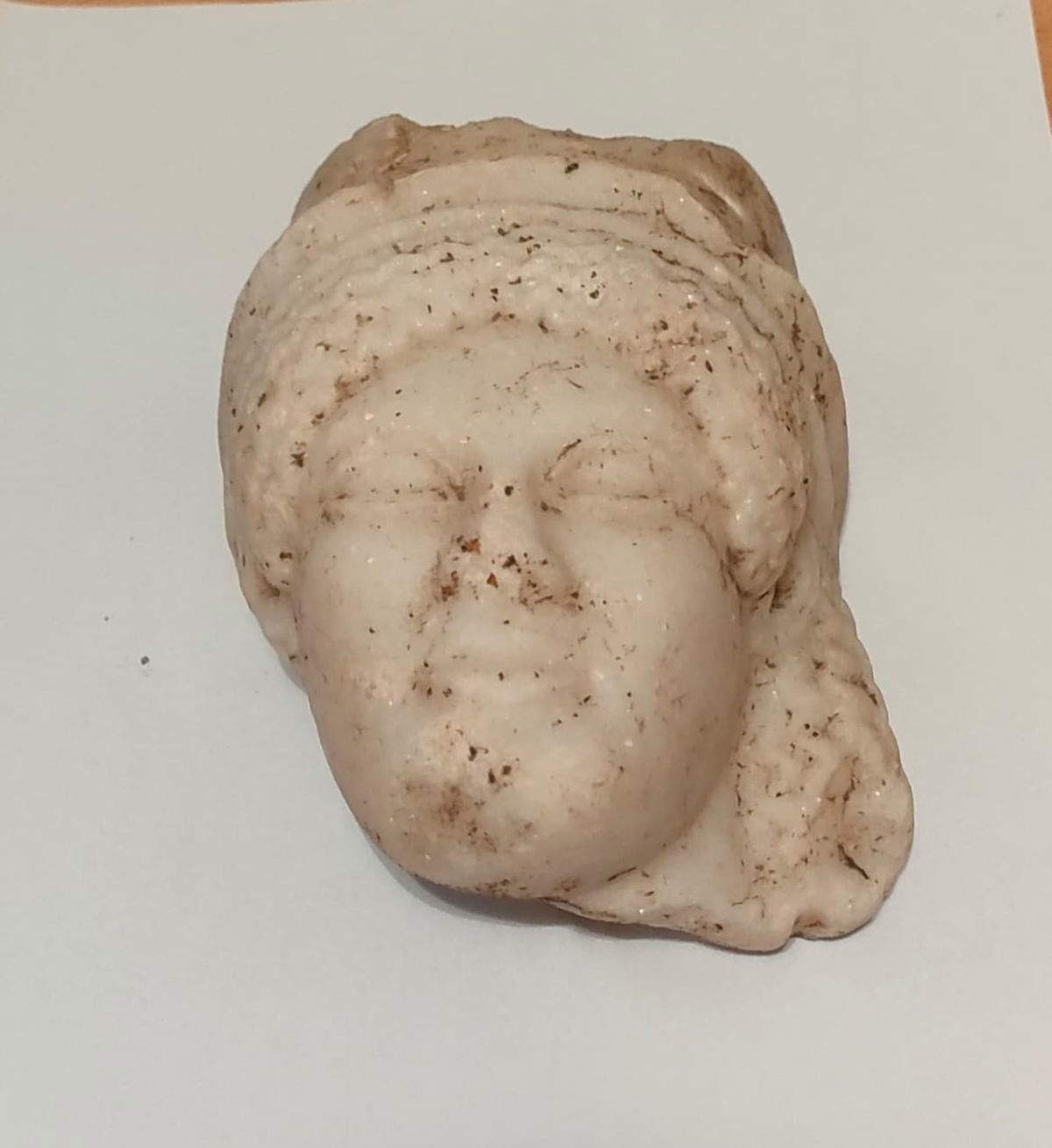 The female marble face found in the temple of Baal Hammon and Tanit in the tophet of Carthage. Photo: Ministry of Cultural Affairs - Tunisia