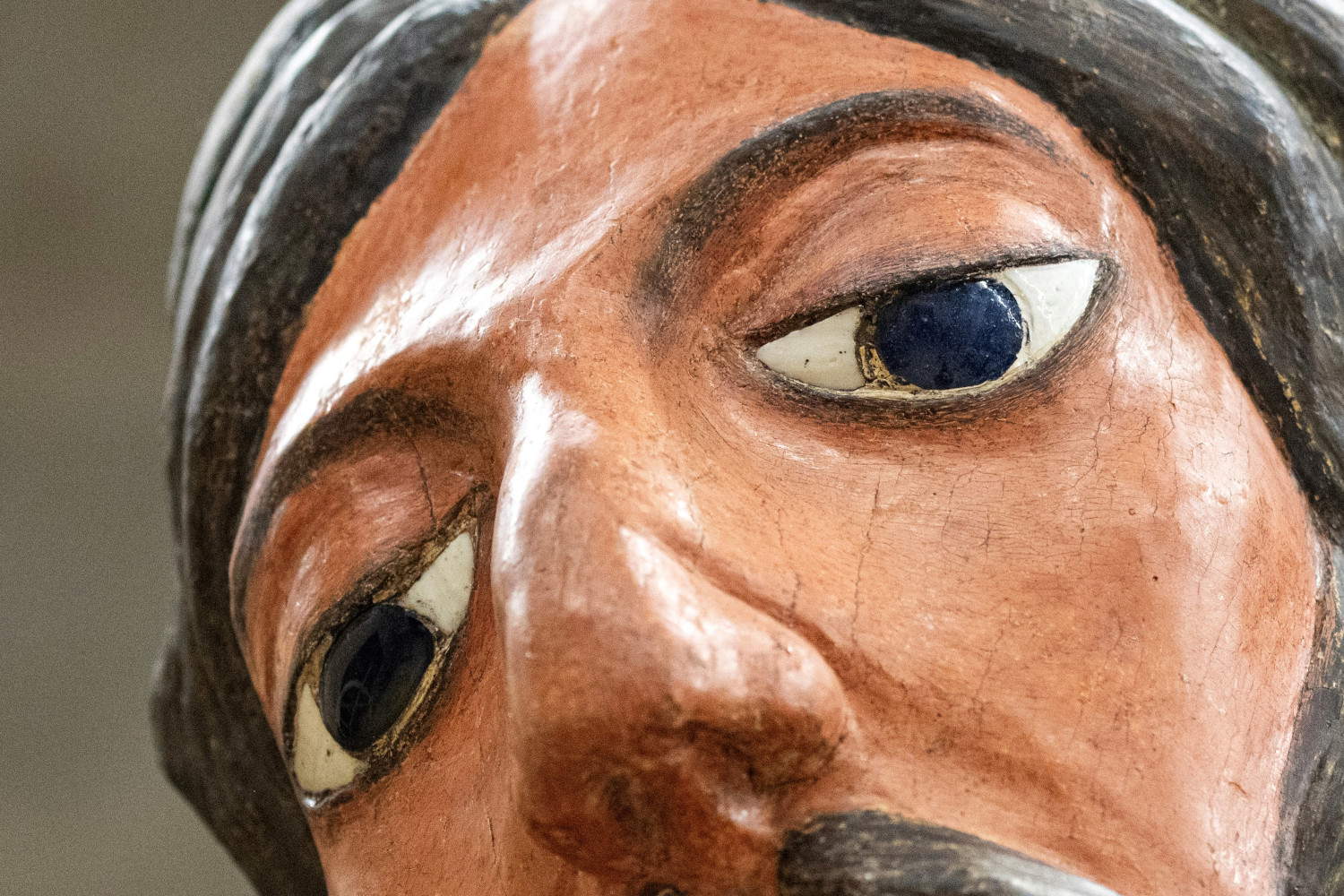 Detail of the Holy Face after integration to the left eye and with the Holy Face at the end of restoration. Courtesy of Ente Chiesa Cattedrale San Martino Lucca. Photo: Alcide