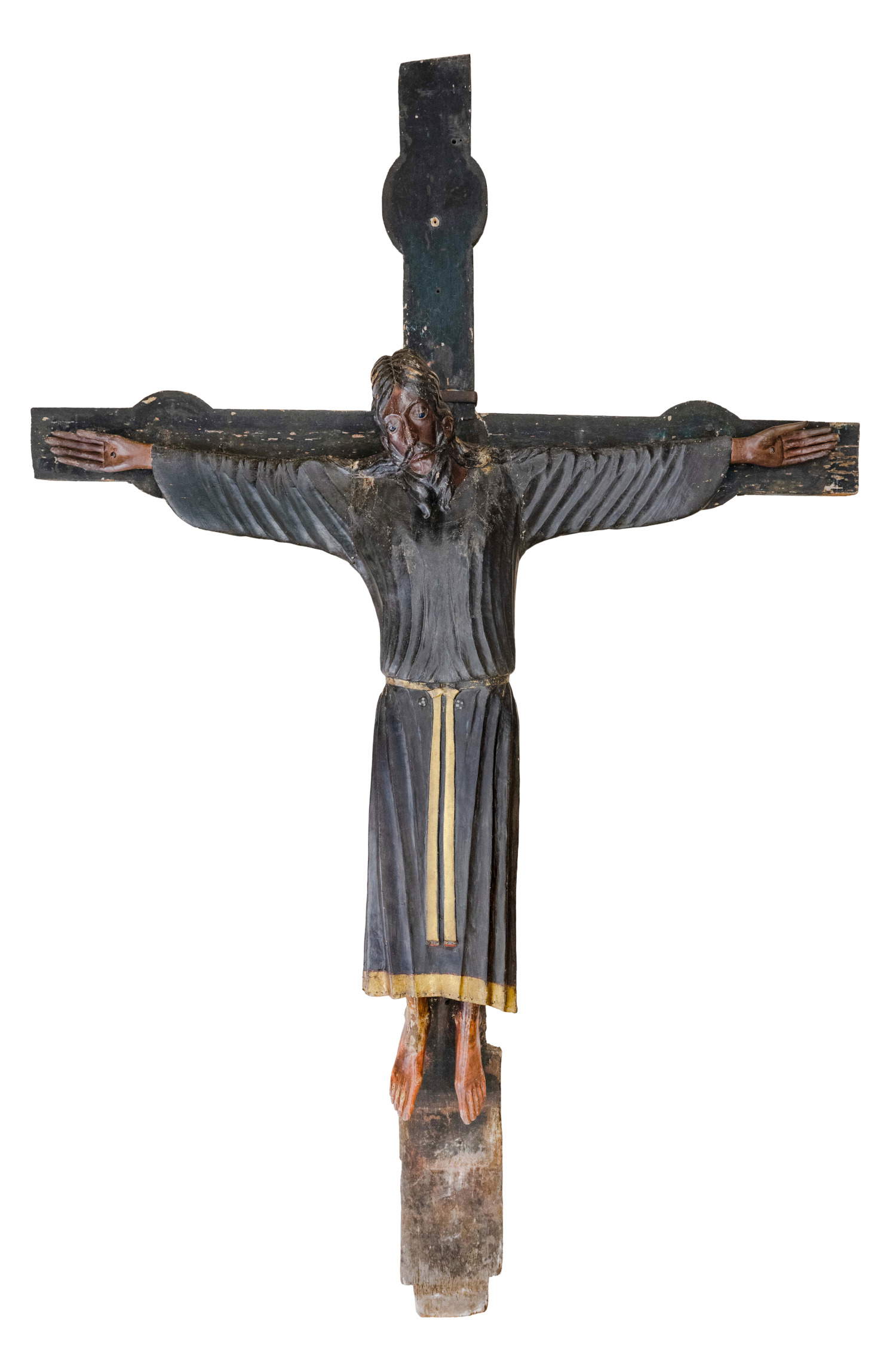 Holy Face before restoration inside the laboratory set up in the Cathedral. Courtesy of Ente Chiesa Cattedrale San Martino Lucca. Photo: Alcide