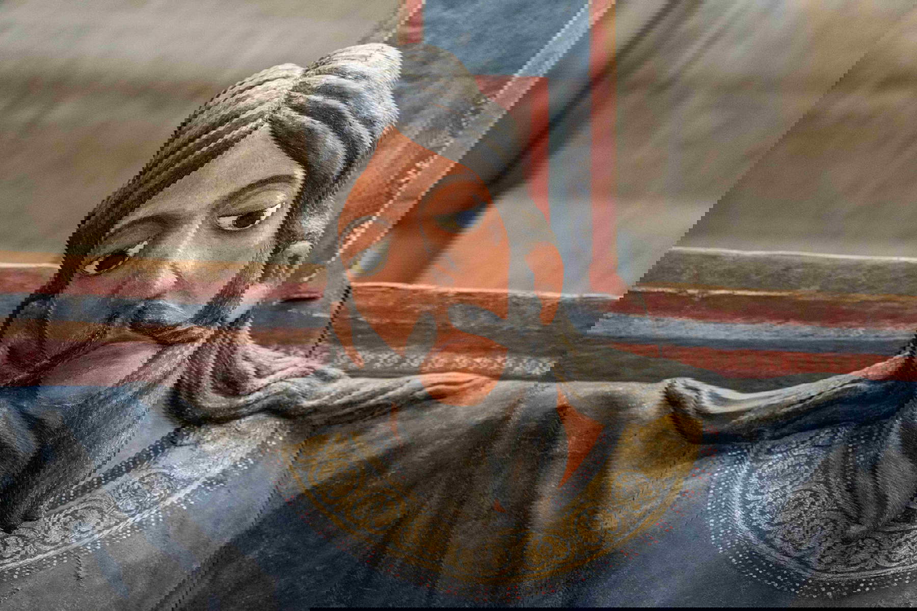 Particolare del Holy Face after restoration. Courtesy of Ente Chiesa Cattedrale San Martino Lucca. Photo: Alcide