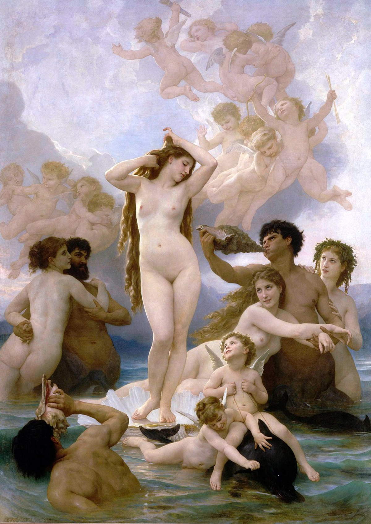 William-Adolphe Bouguereau, Die Geburt der Venus (1879; Öl auf Leinwand, 300 x 218 cm; Paris, Musée d'Orsay) Foto: Wikipedia