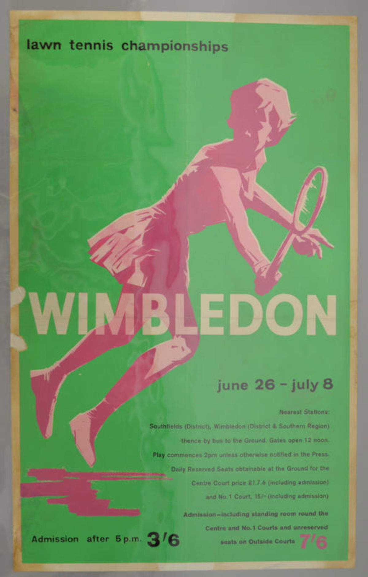 Il poster ufficiale del Torneo di Wimbledon del 1967