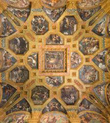 Mantoue, début des travaux de restauration du plafond de la Chambre de Cupidon et Psyché au Palazzo Te
